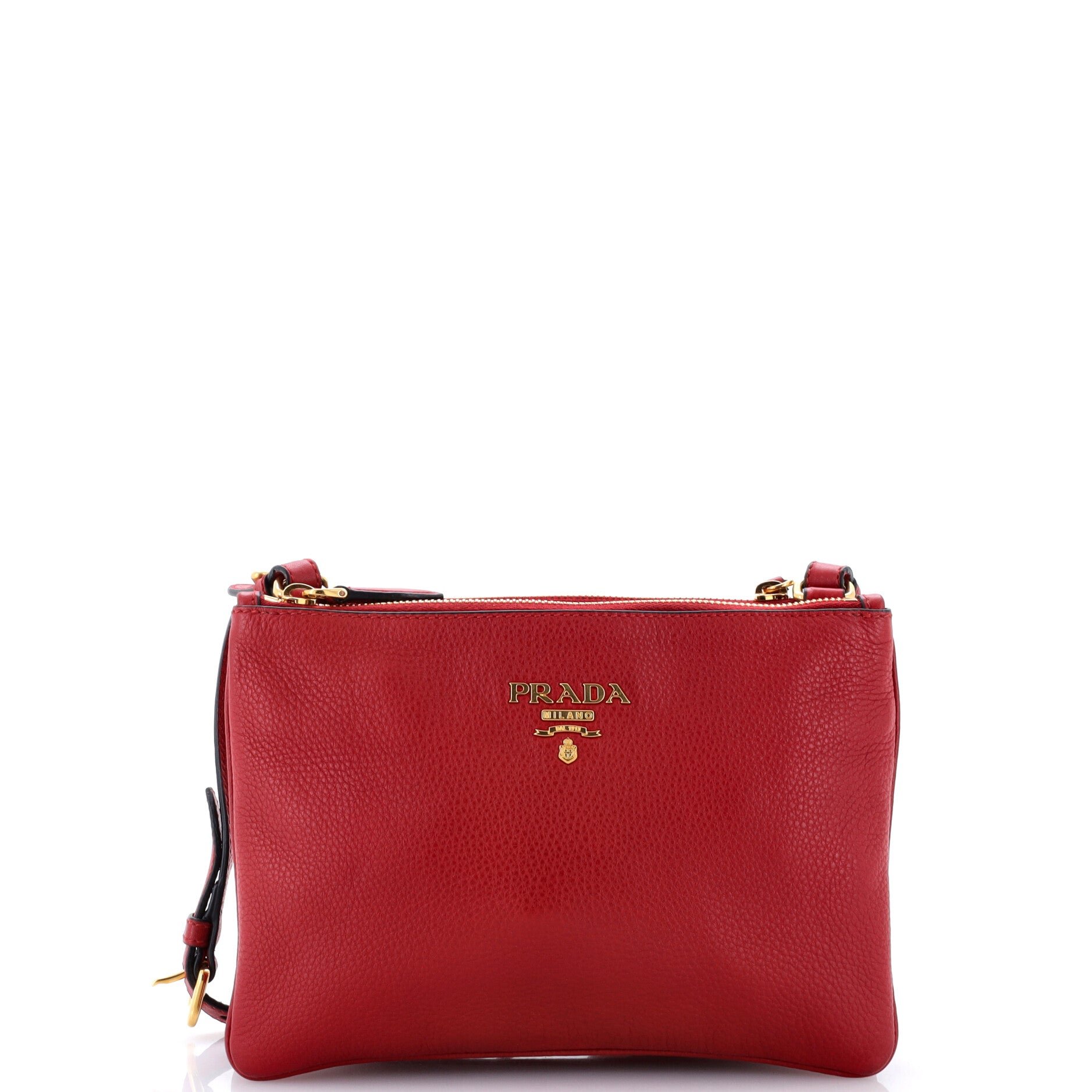 Double Zip Crossbody Bag Vitello Daino Small