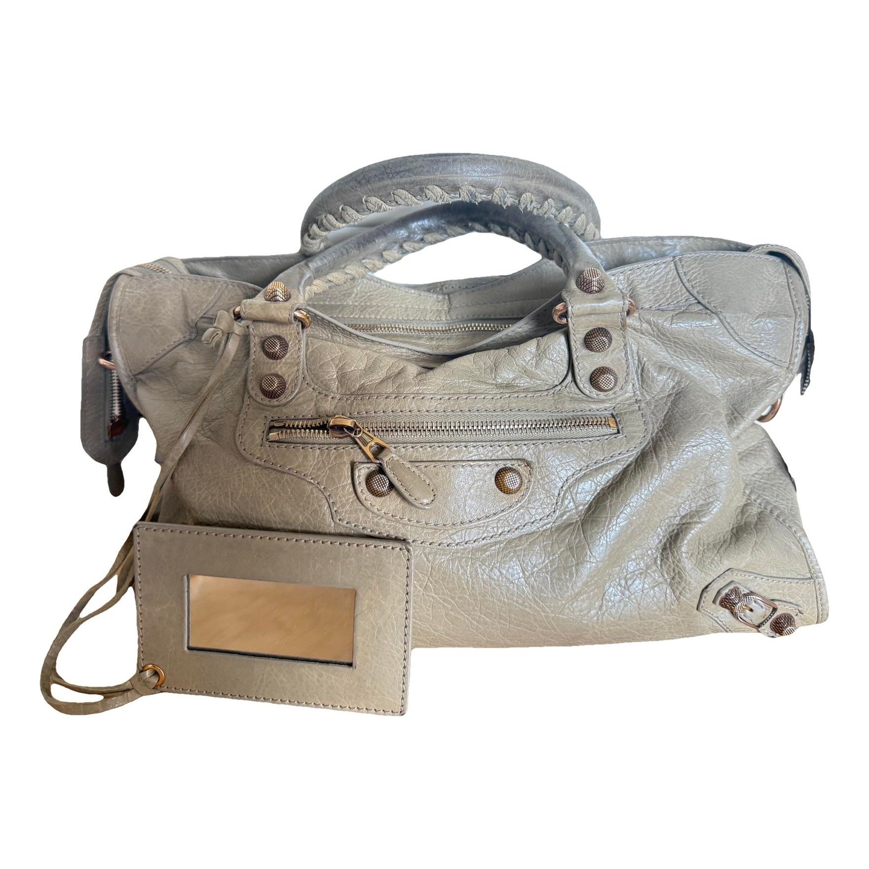 City leather handbag