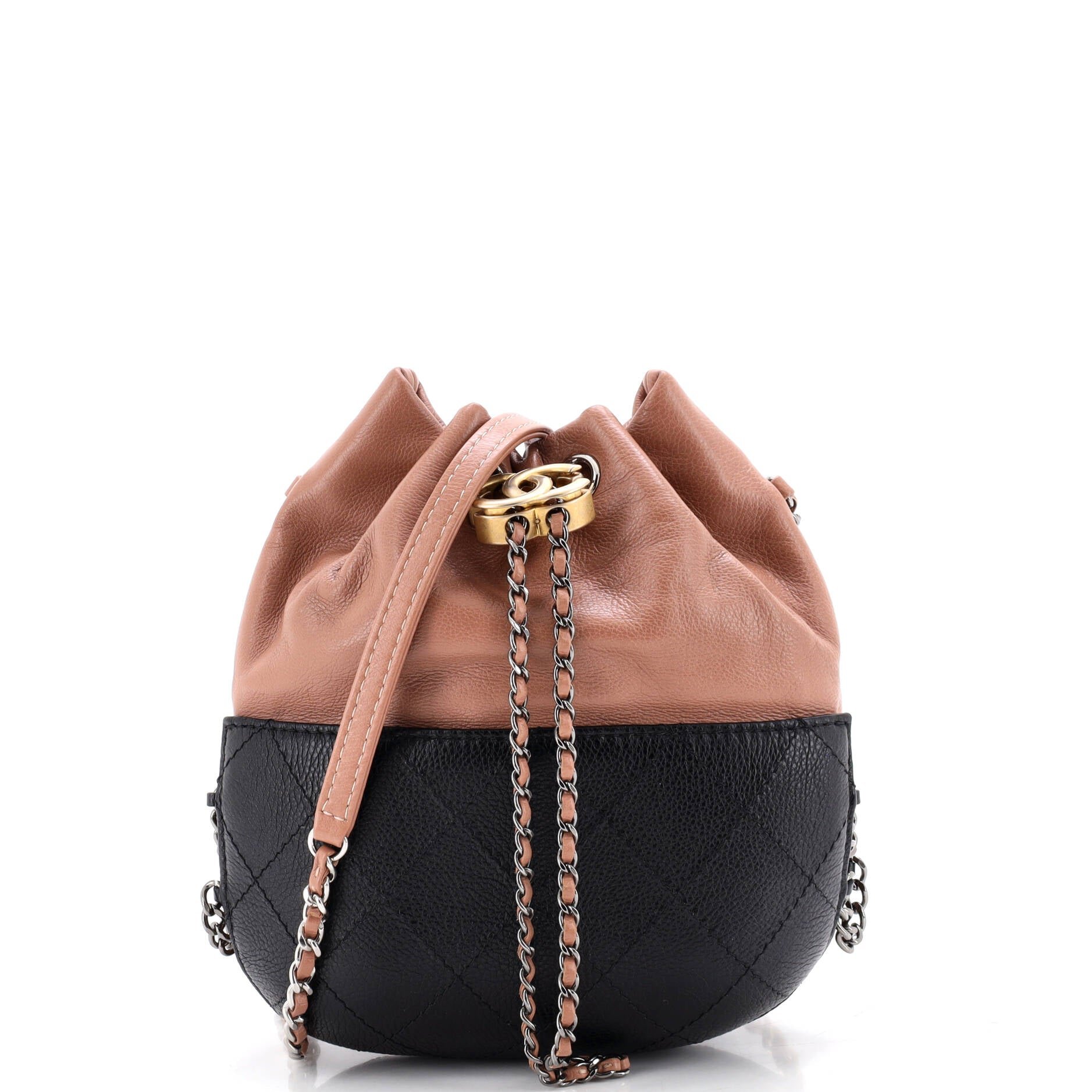 Gabrielle Drawstring Bag Quilted Calfskin Small