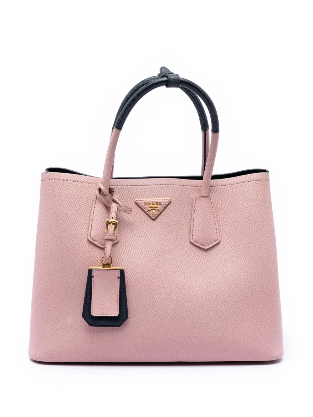 Prada 2013-2026 Medium Bicolor Saffiano Cuir Double satchel