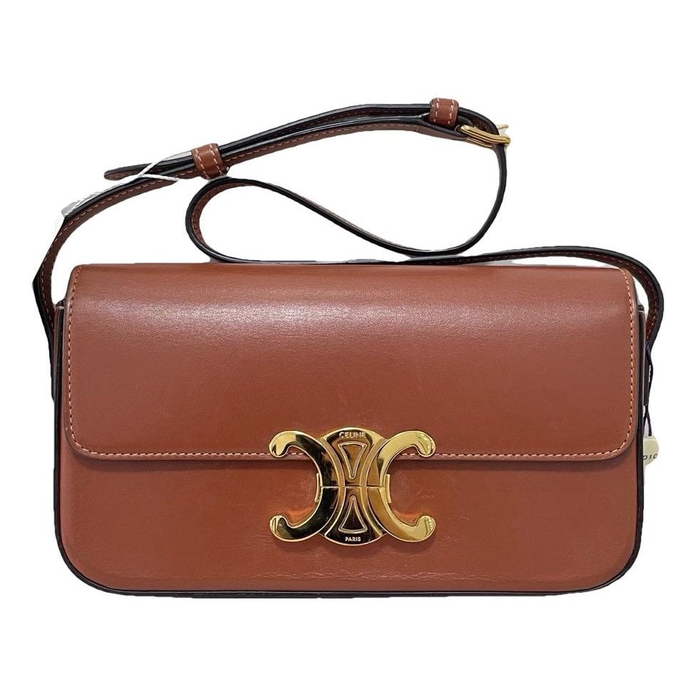 Triomphe chain leather handbag