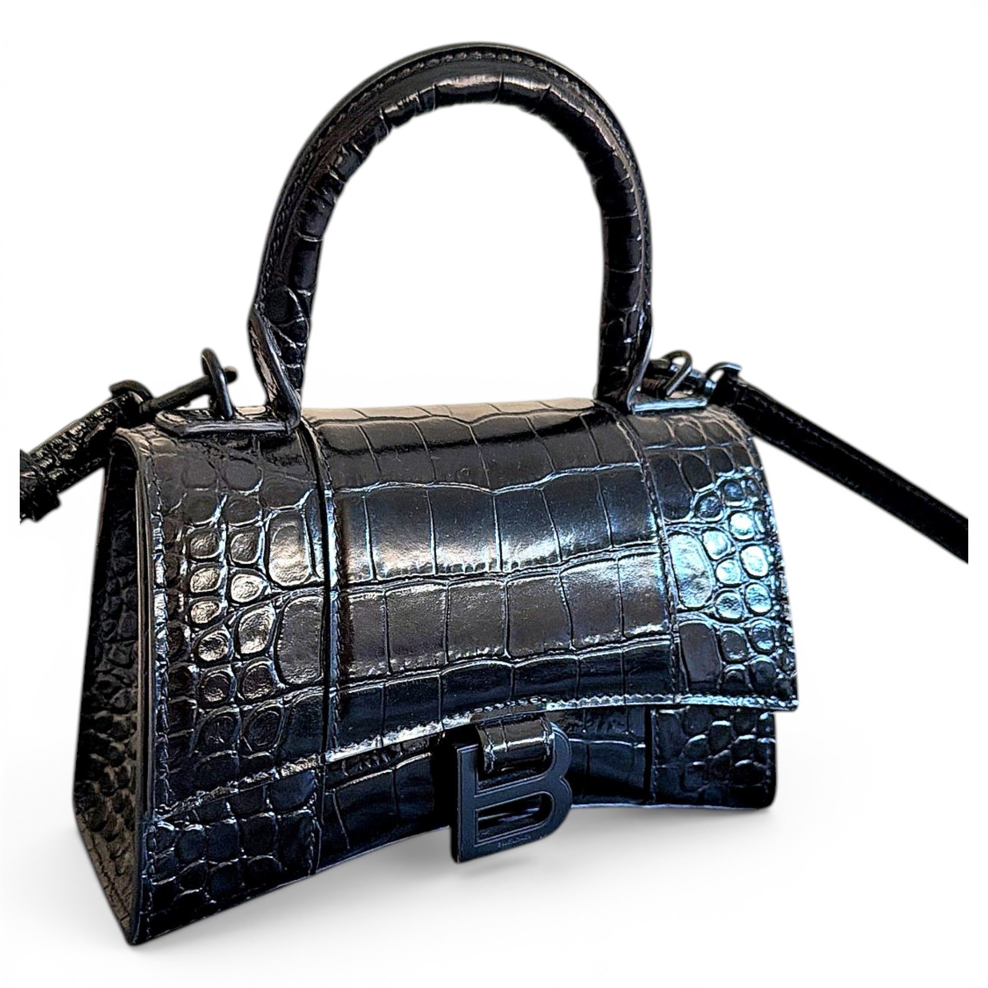 Hourglass leather crossbody bag