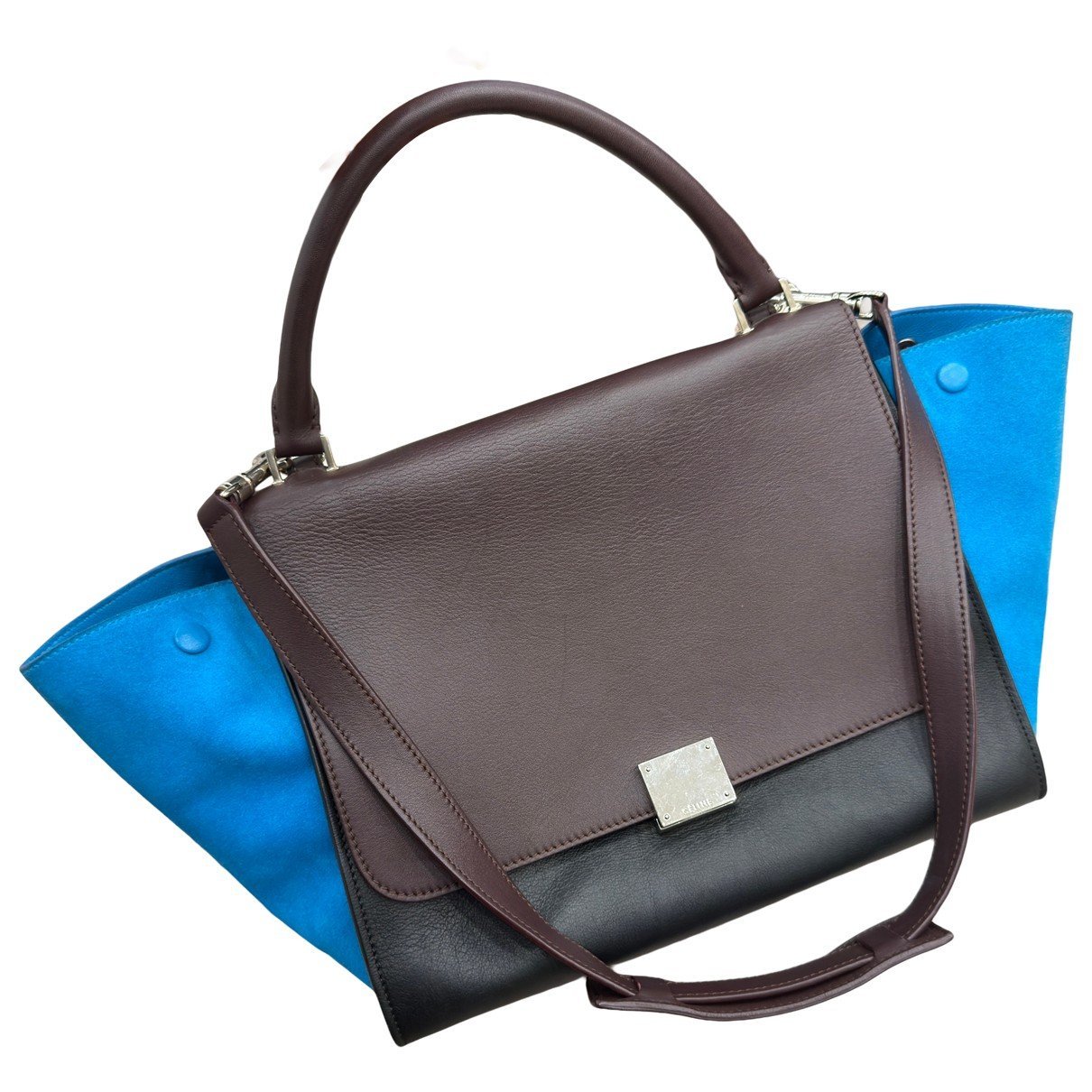 Trapèze leather handbag