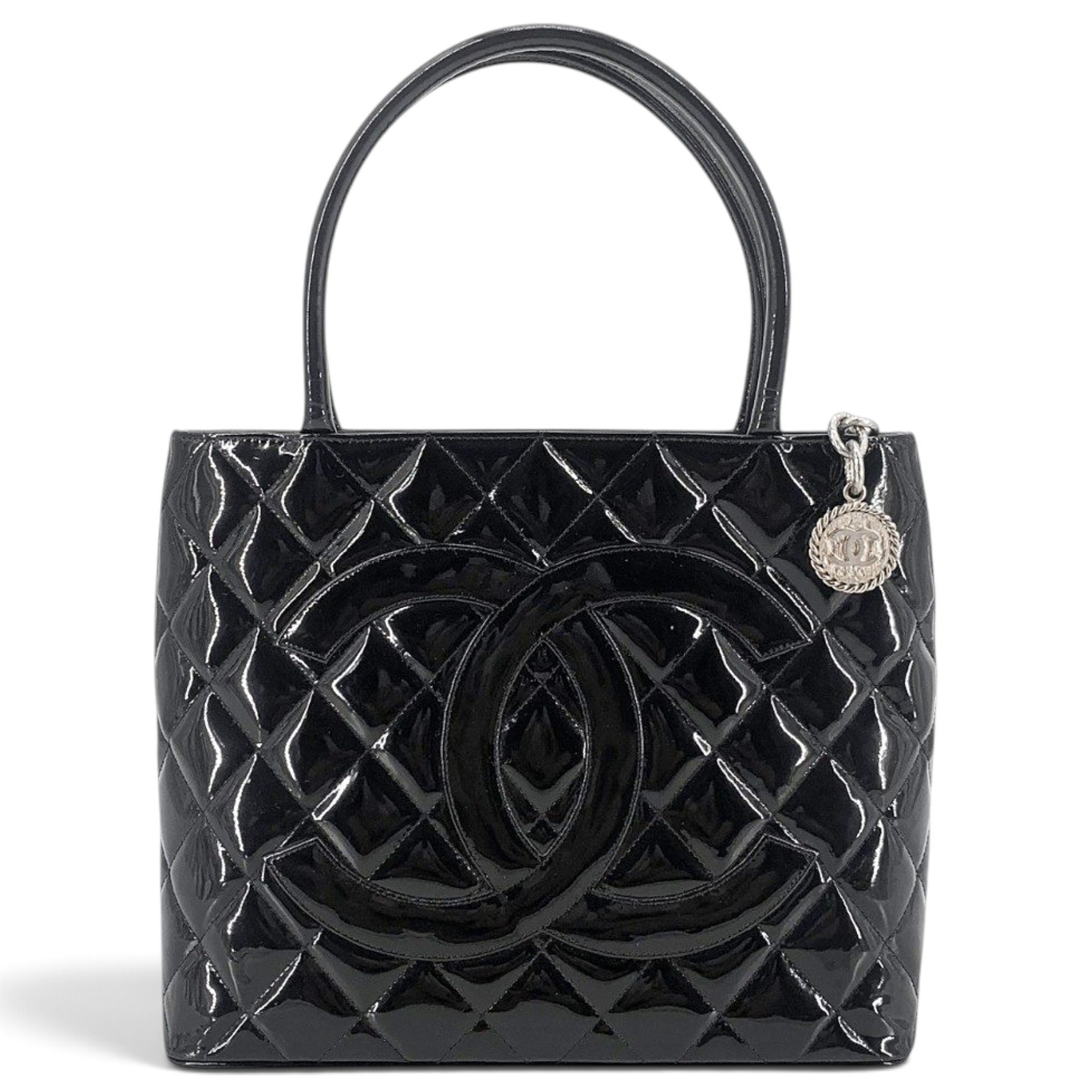 Patent leather tote