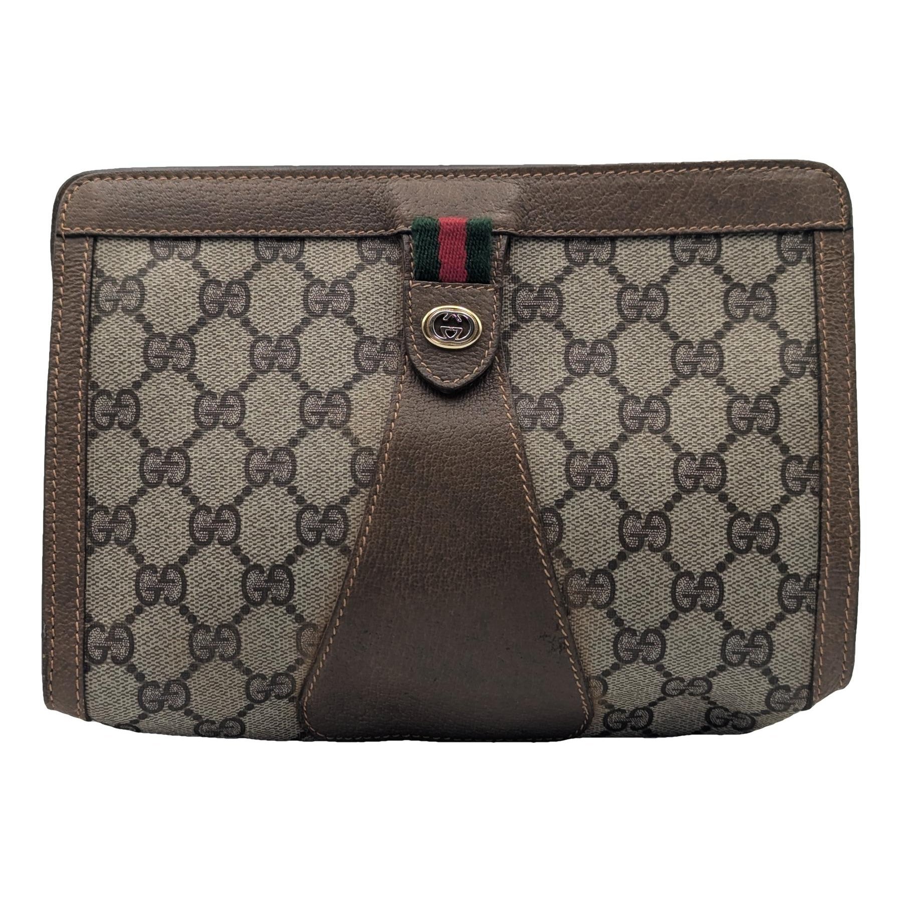 Ophidia leather clutch bag
