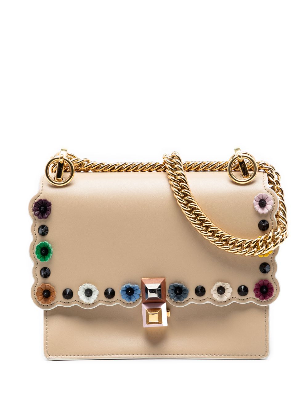 2010-2026 Mini Scalloped Leather and Studded Floral Kan I crossbody bag