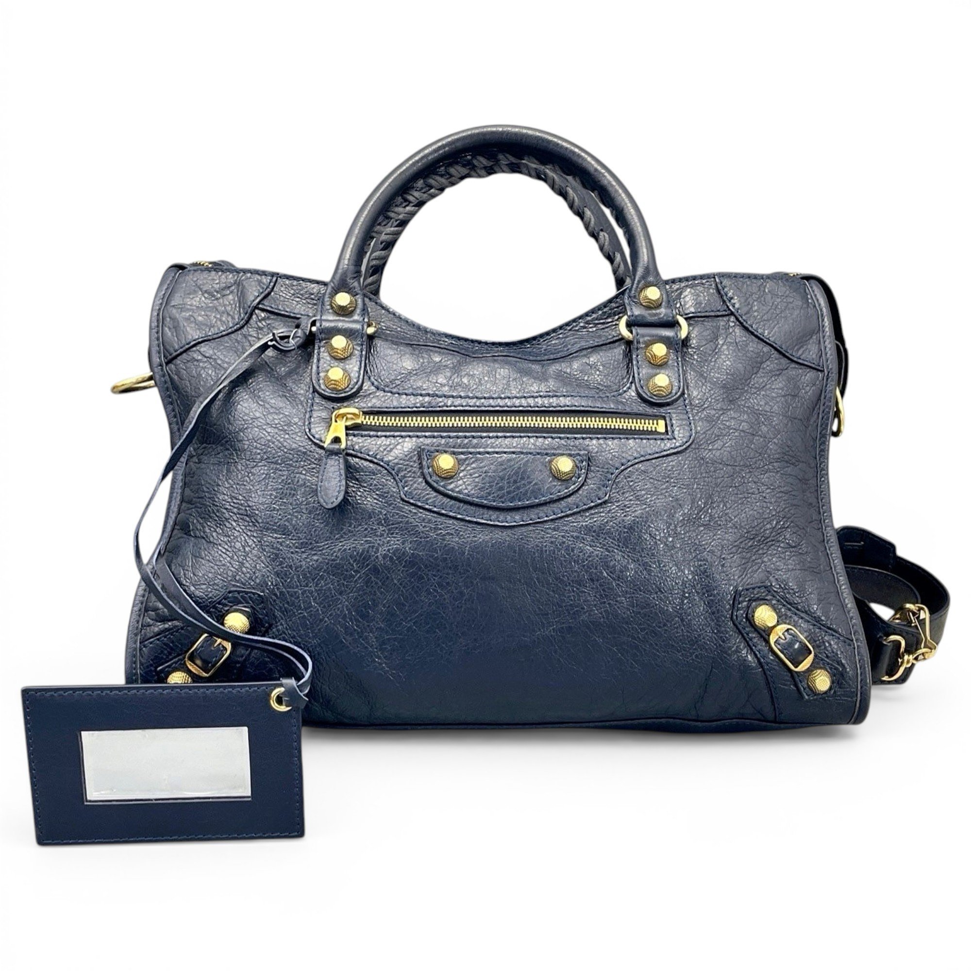 City leather handbag