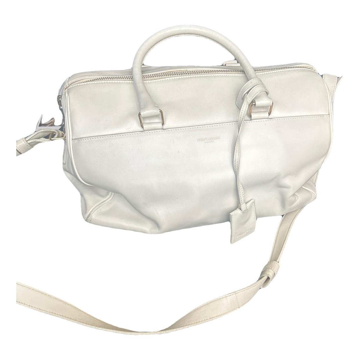 Duffle leather handbag