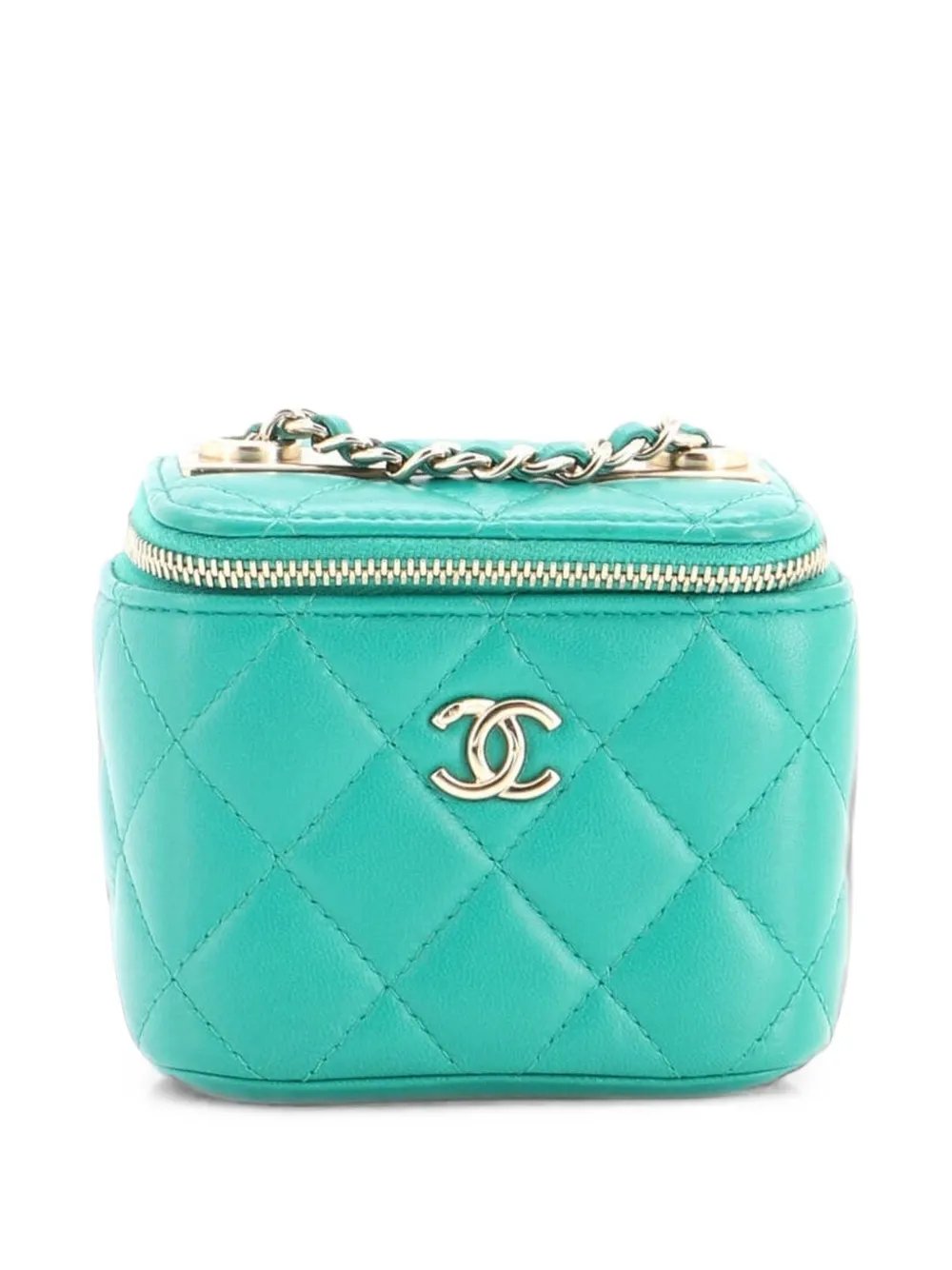 Trendy CC Vanity Case with Chain Quilted Lambskin Mini crossbody bag