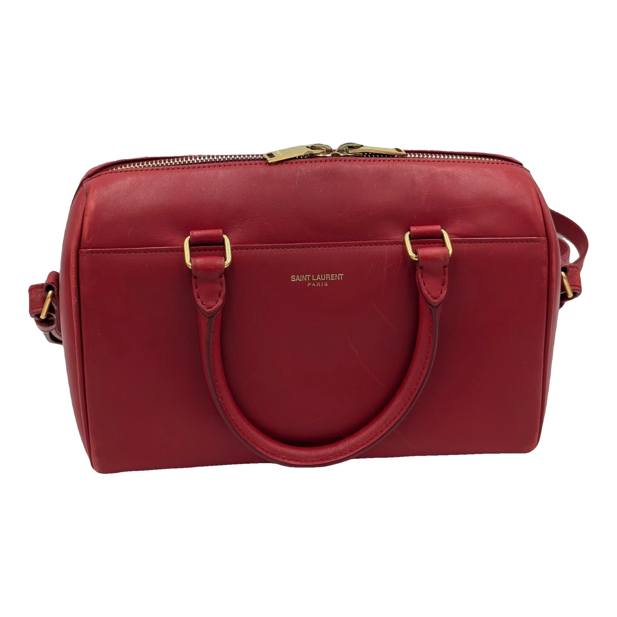 Duffle leather handbag