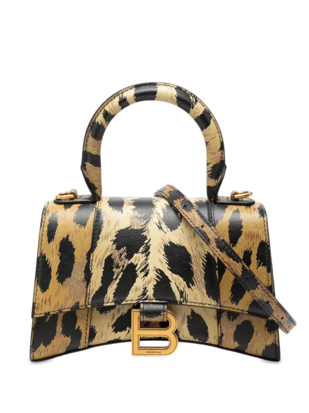 2020-2026 Calfskin Leopard Print Hourglass Top Handle Bag XS satchel