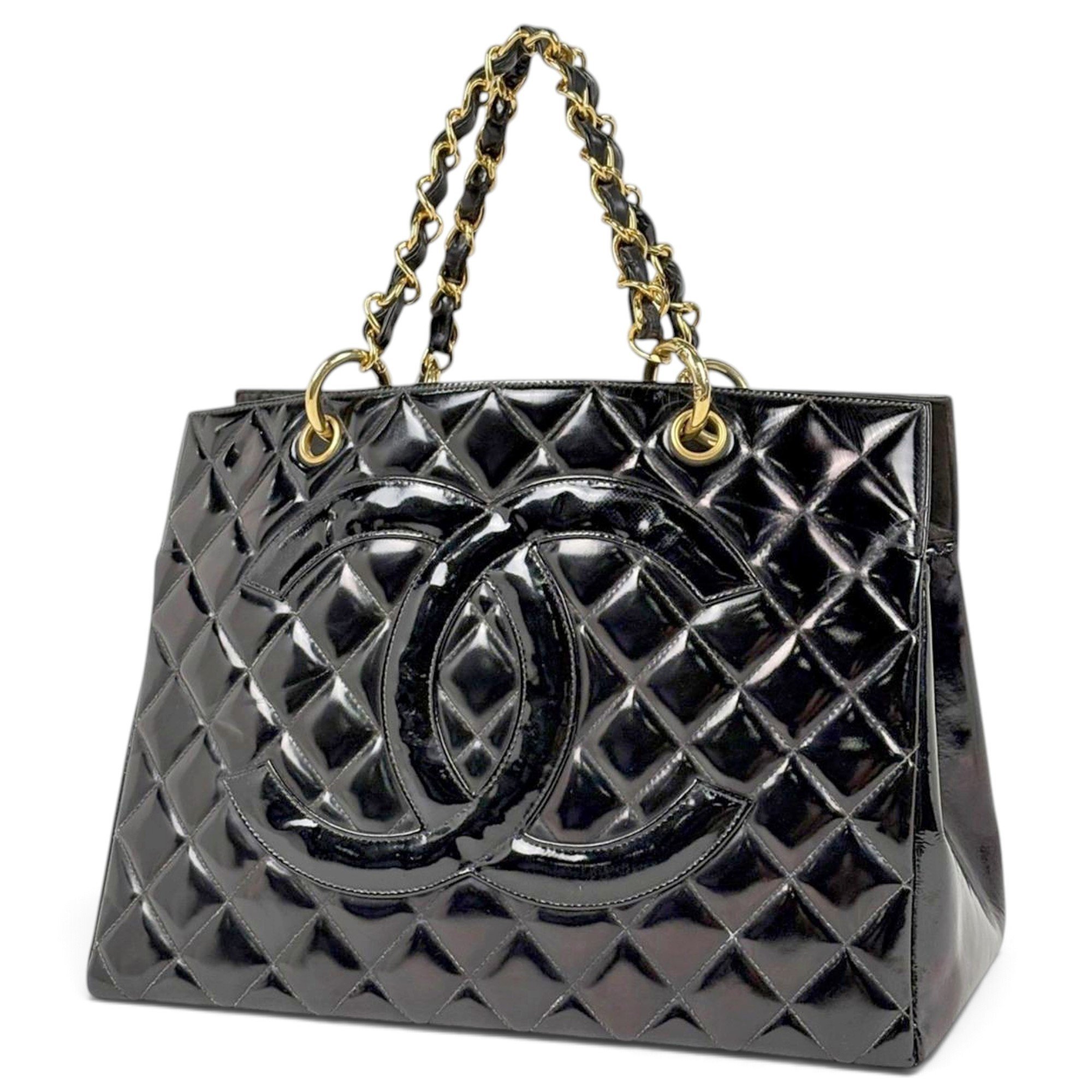 Patent leather tote
