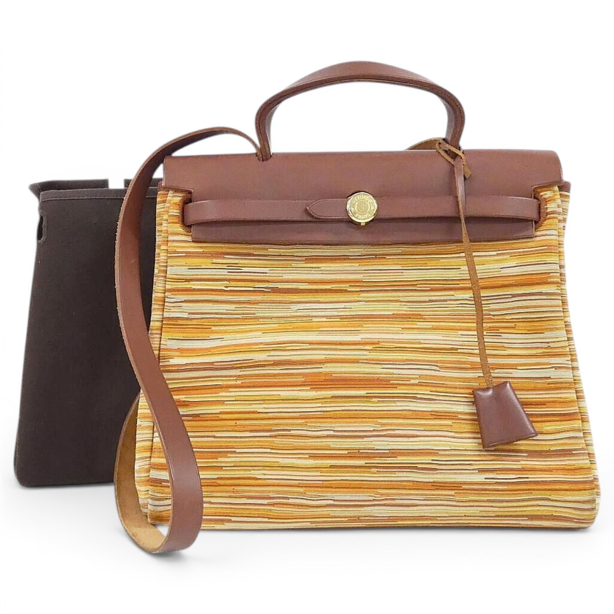 Hermes Herbag Handbag Vibrato Leather 1450