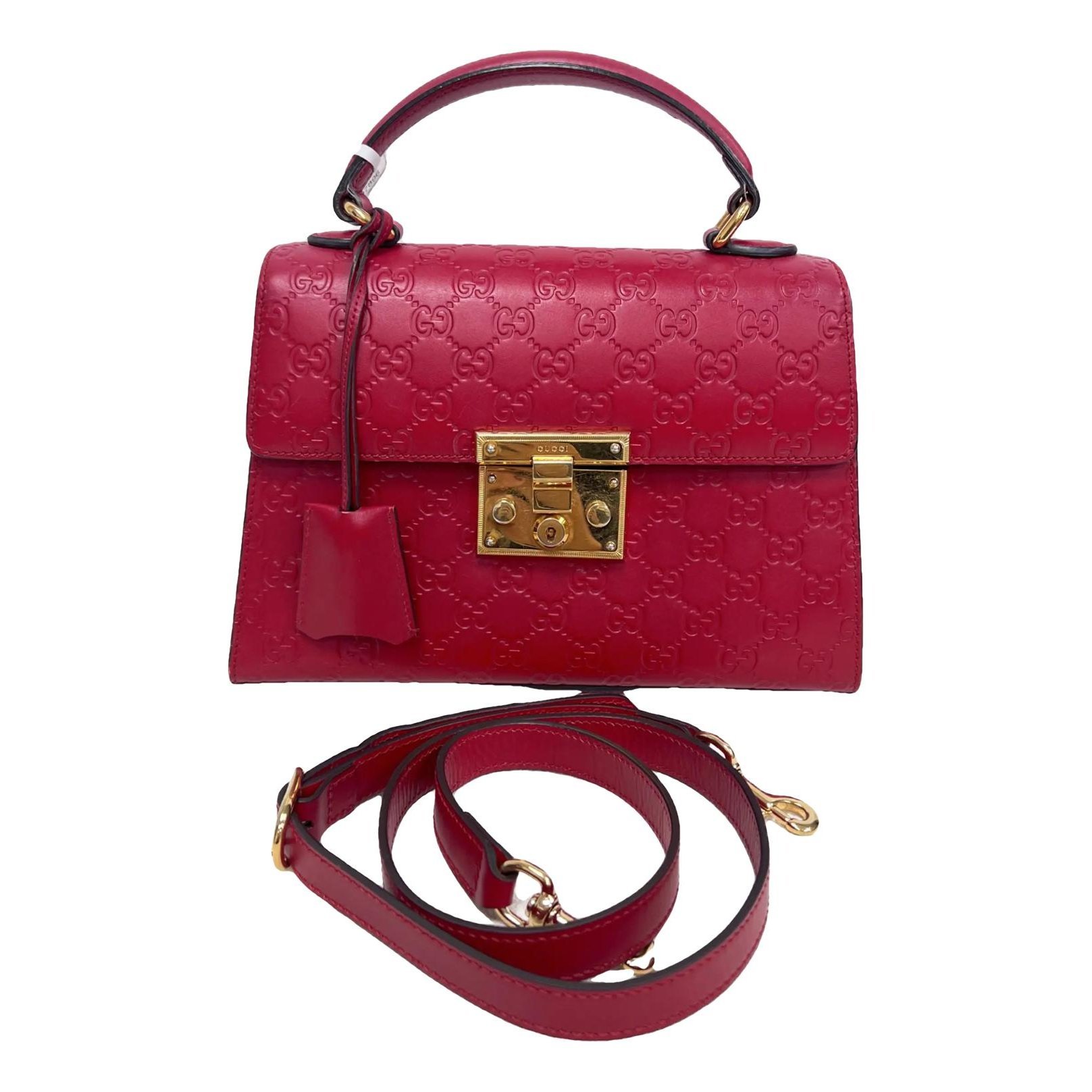 Padlock leather crossbody bag