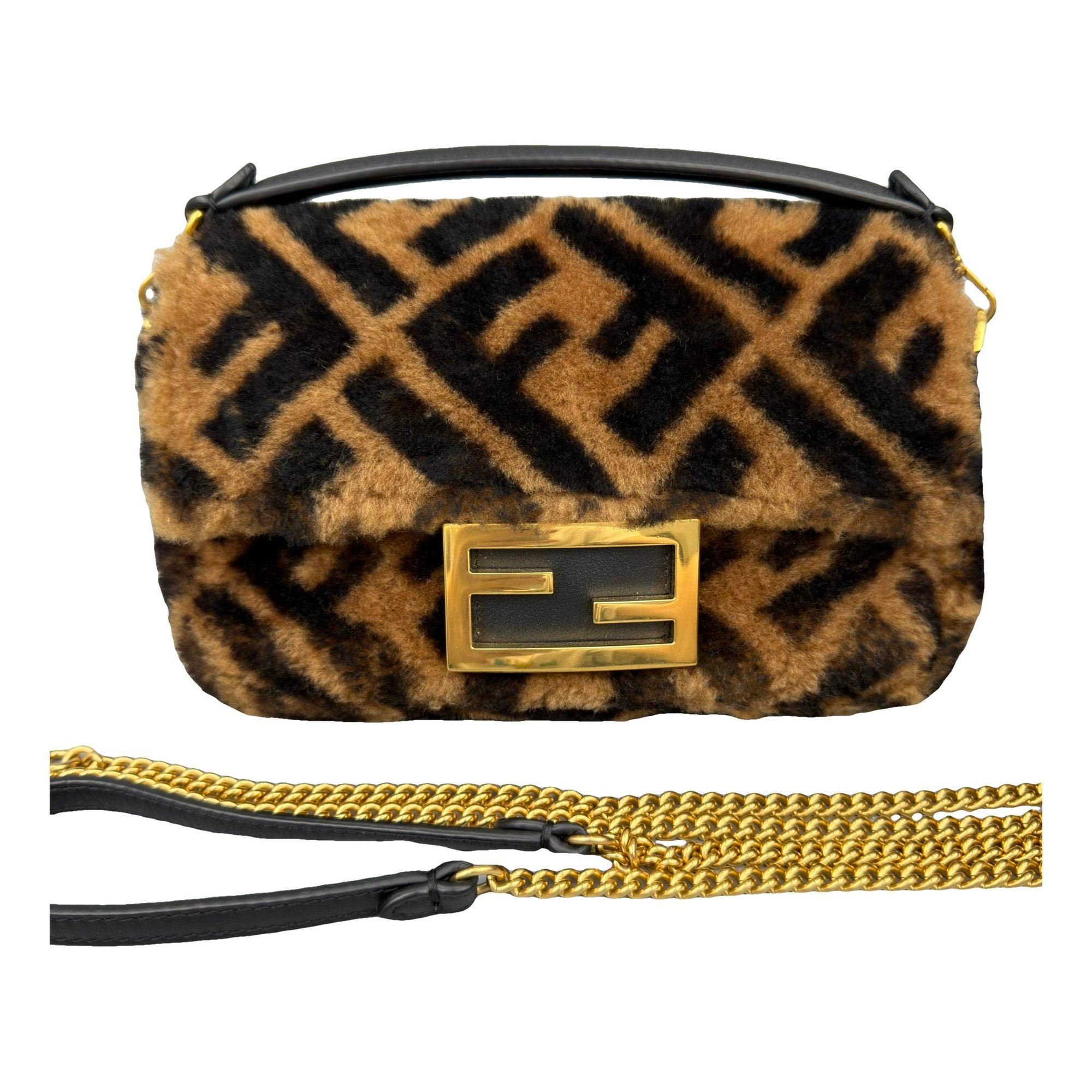 Baguette Chain Midi wool handbag