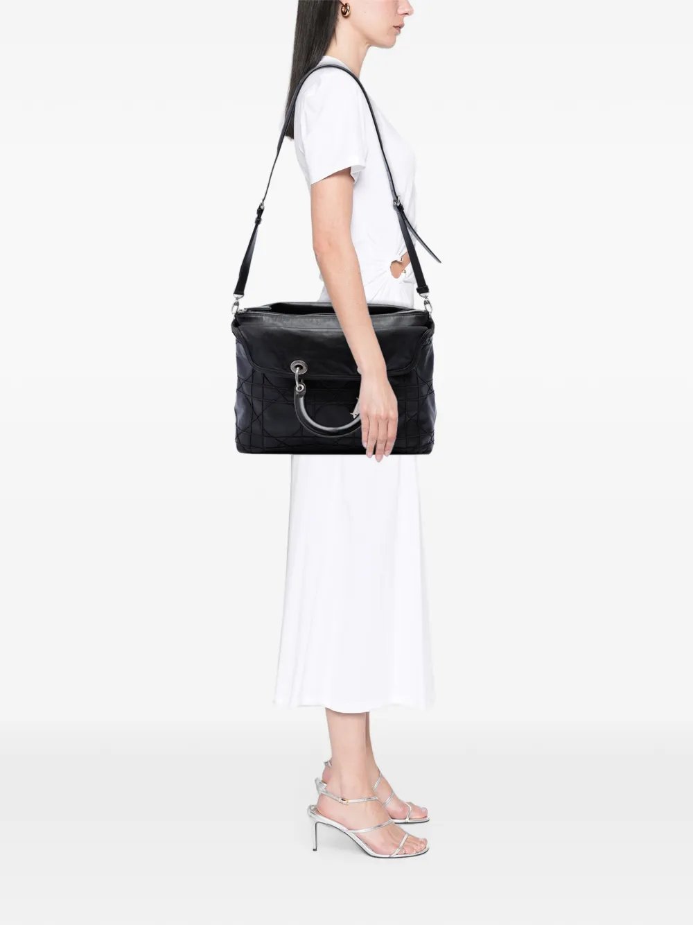 Dior 2009 Large Lambskin Cannage Polochon Granville satchel