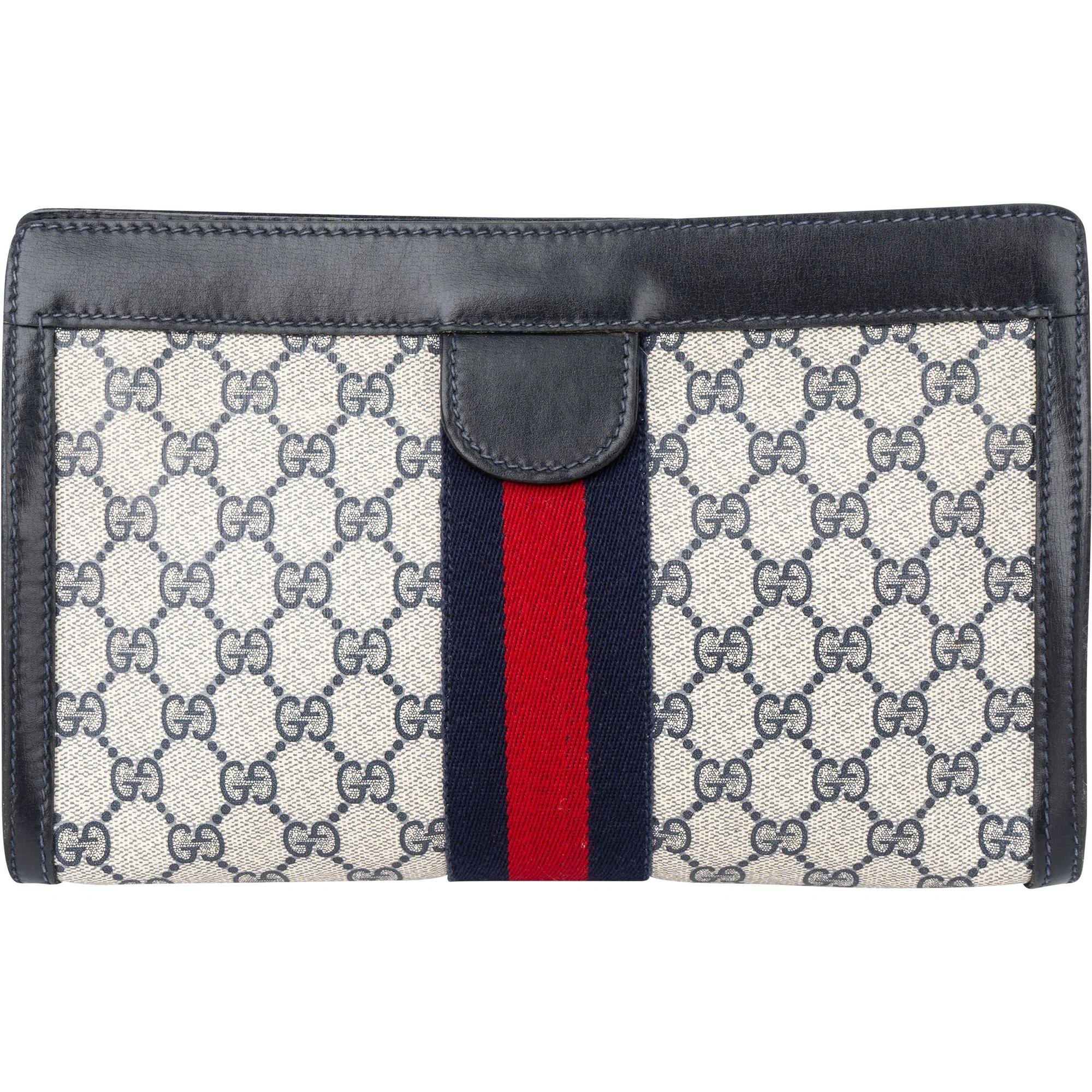 GG Running leather clutch bag