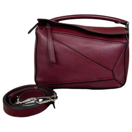 Puzzle leather handbag