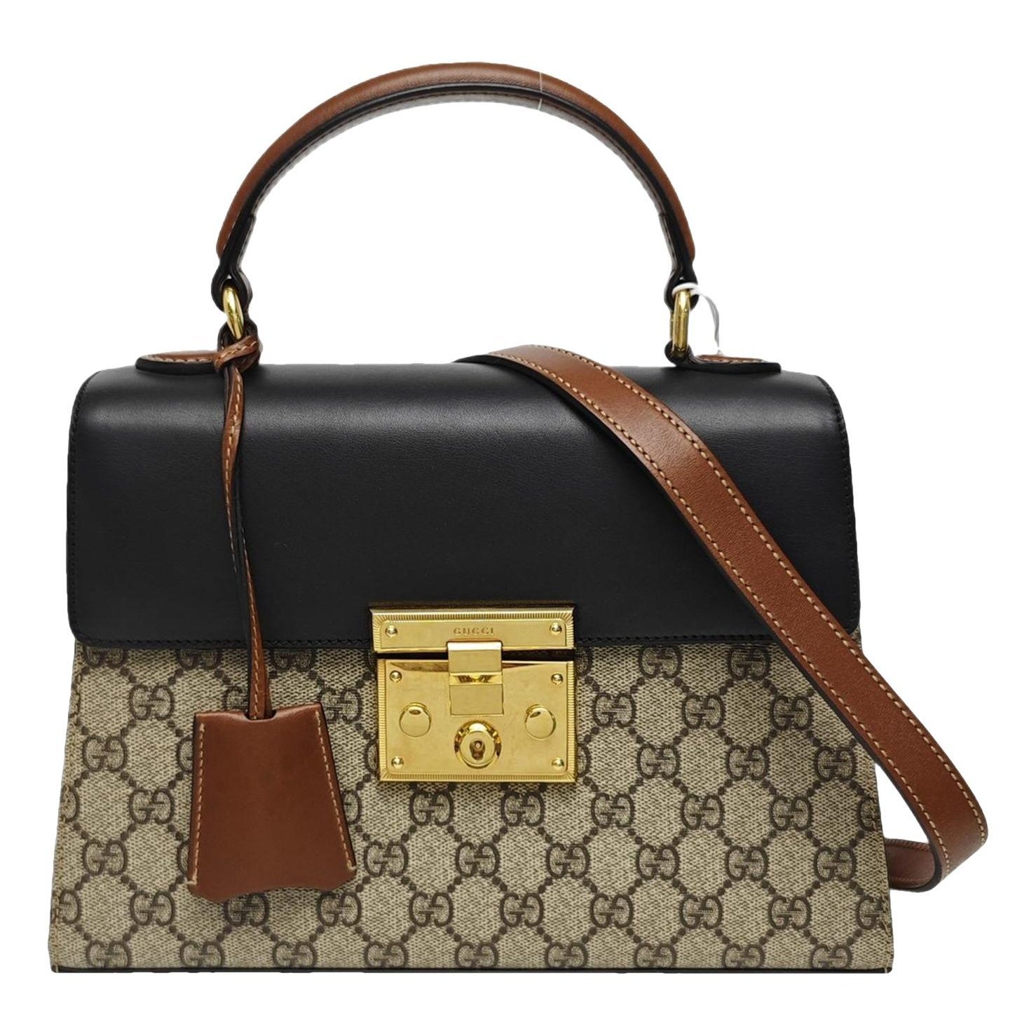 Padlock leather handbag