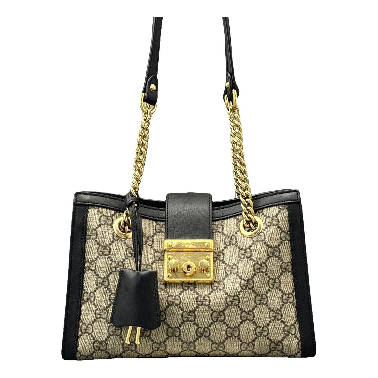 Padlock leather handbag