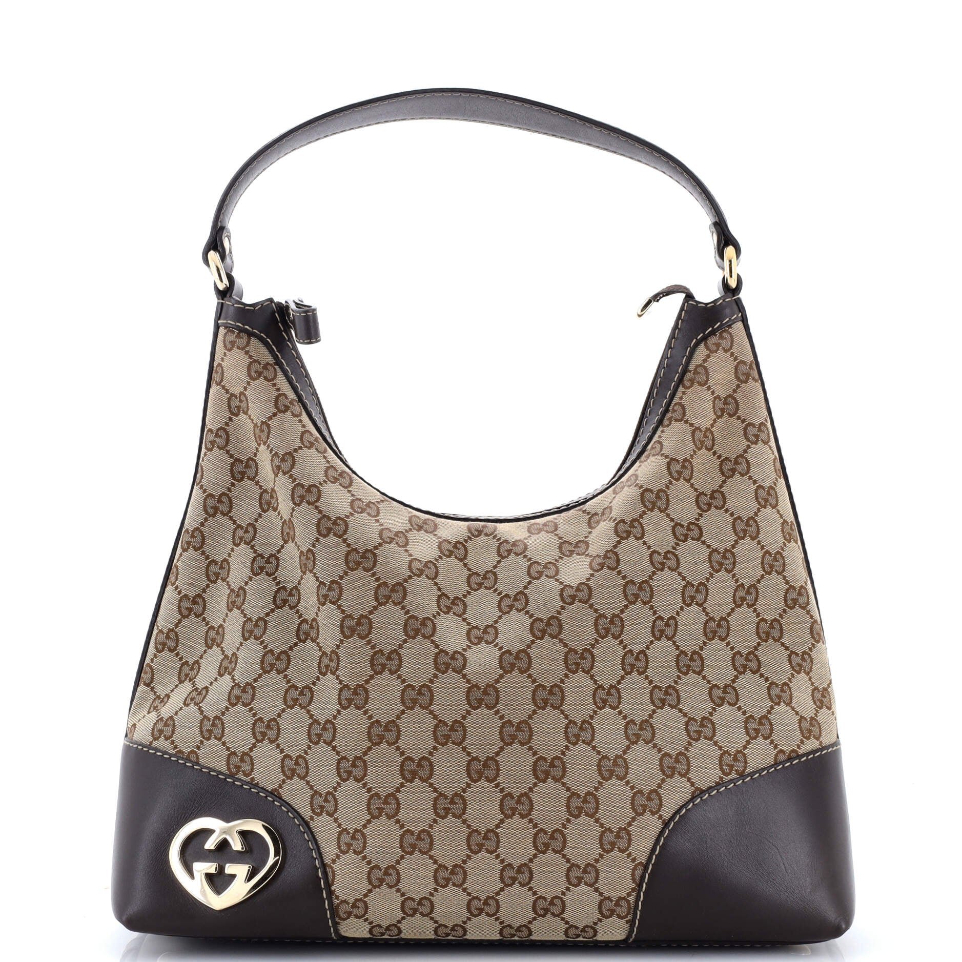 Gucci Lovely Heart Hobo GG Canvas Medium