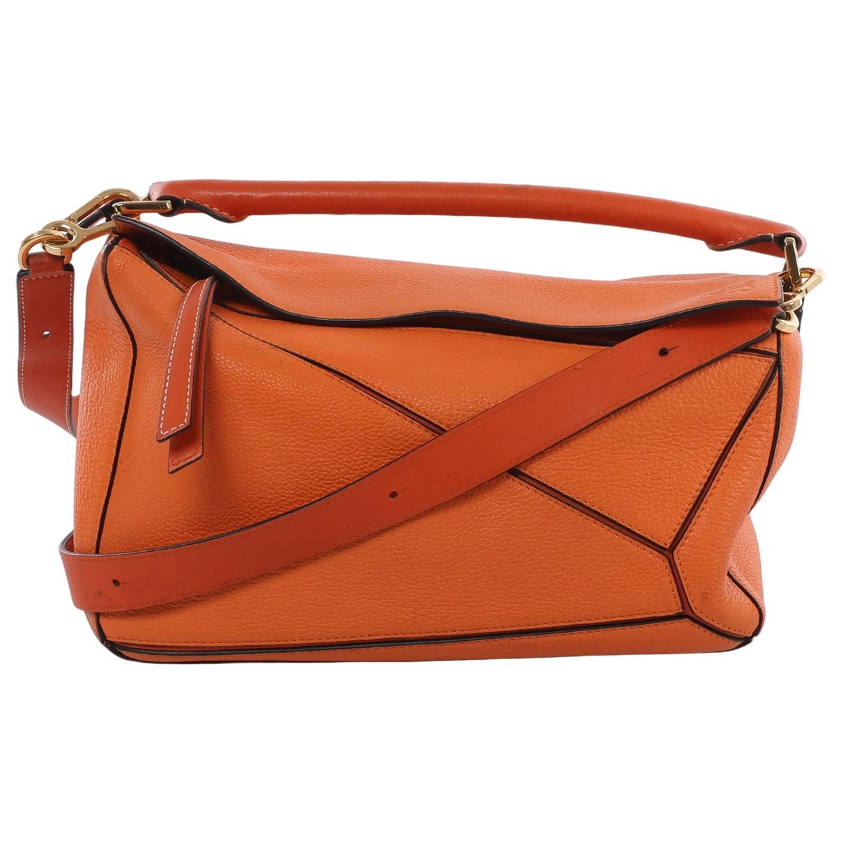 Puzzle leather handbag