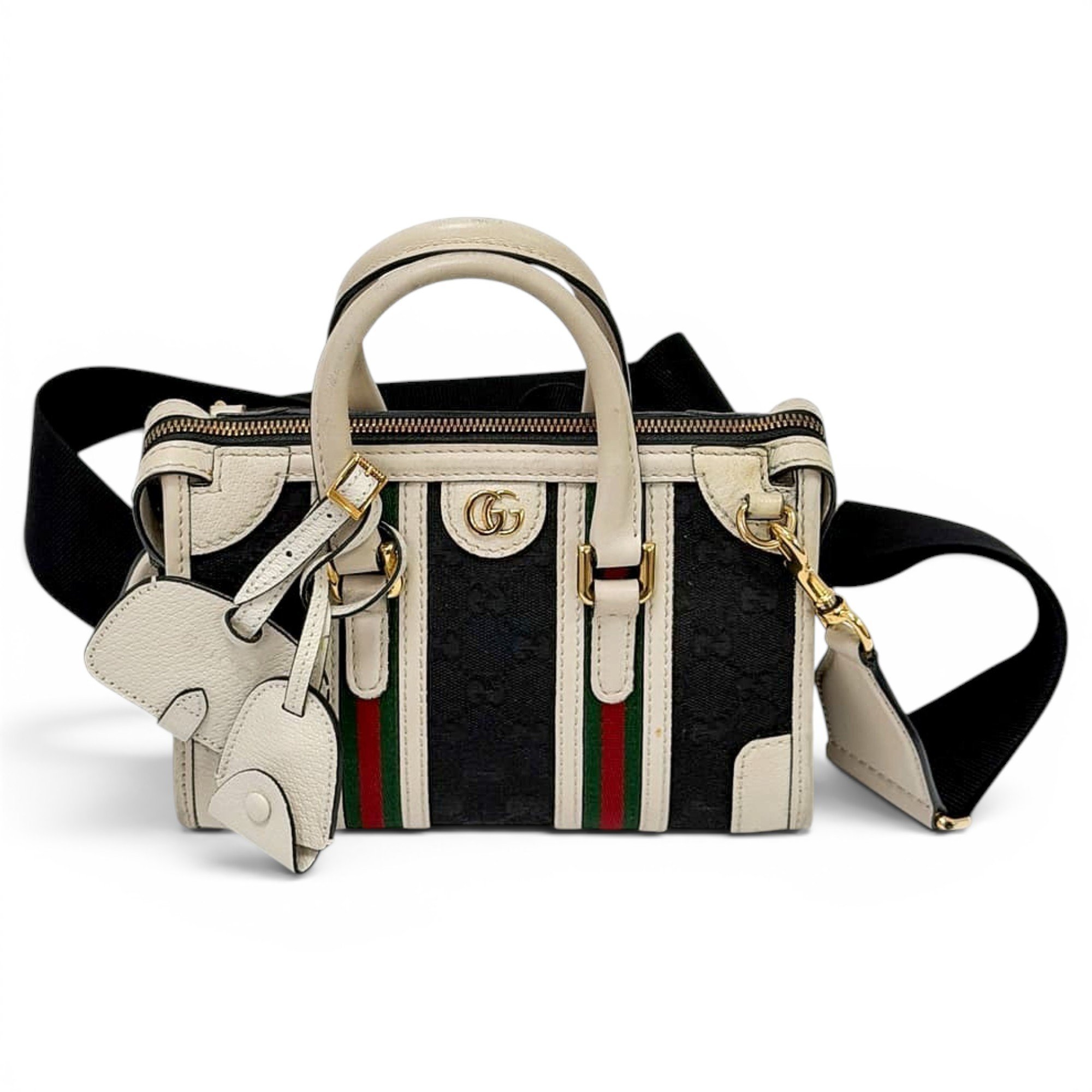 Ophidia Top Handle leather handbag