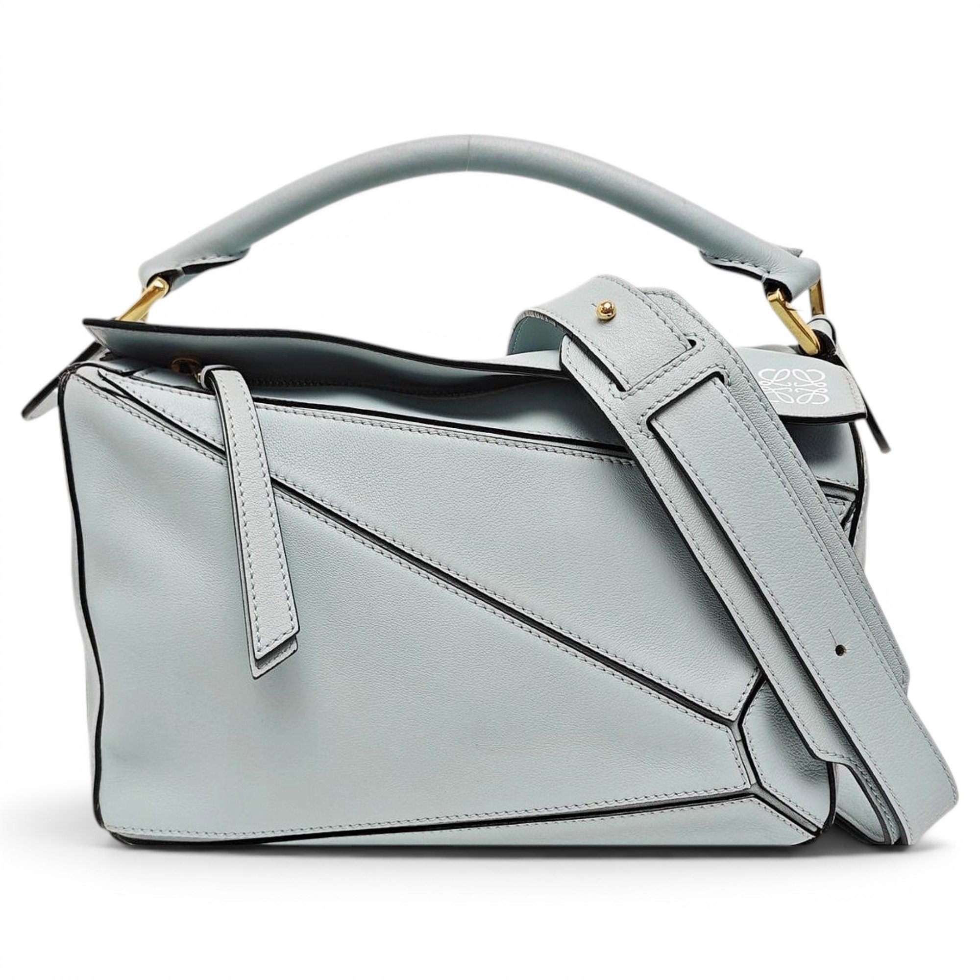 Puzzle leather handbag