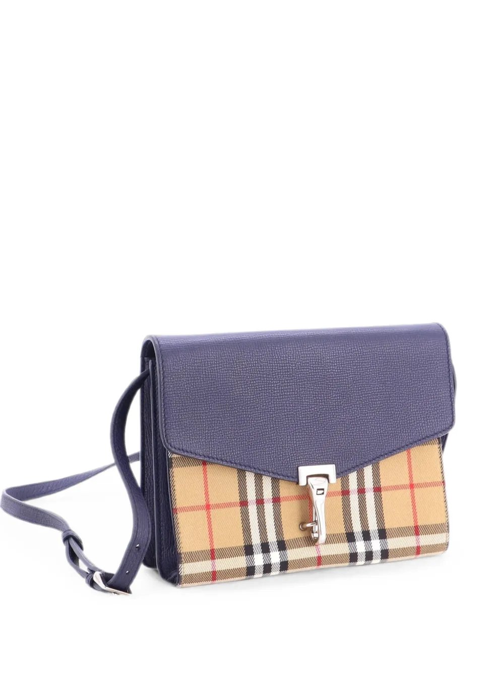 Macken Leather and Vintage Check Canvas Small crossbody bag