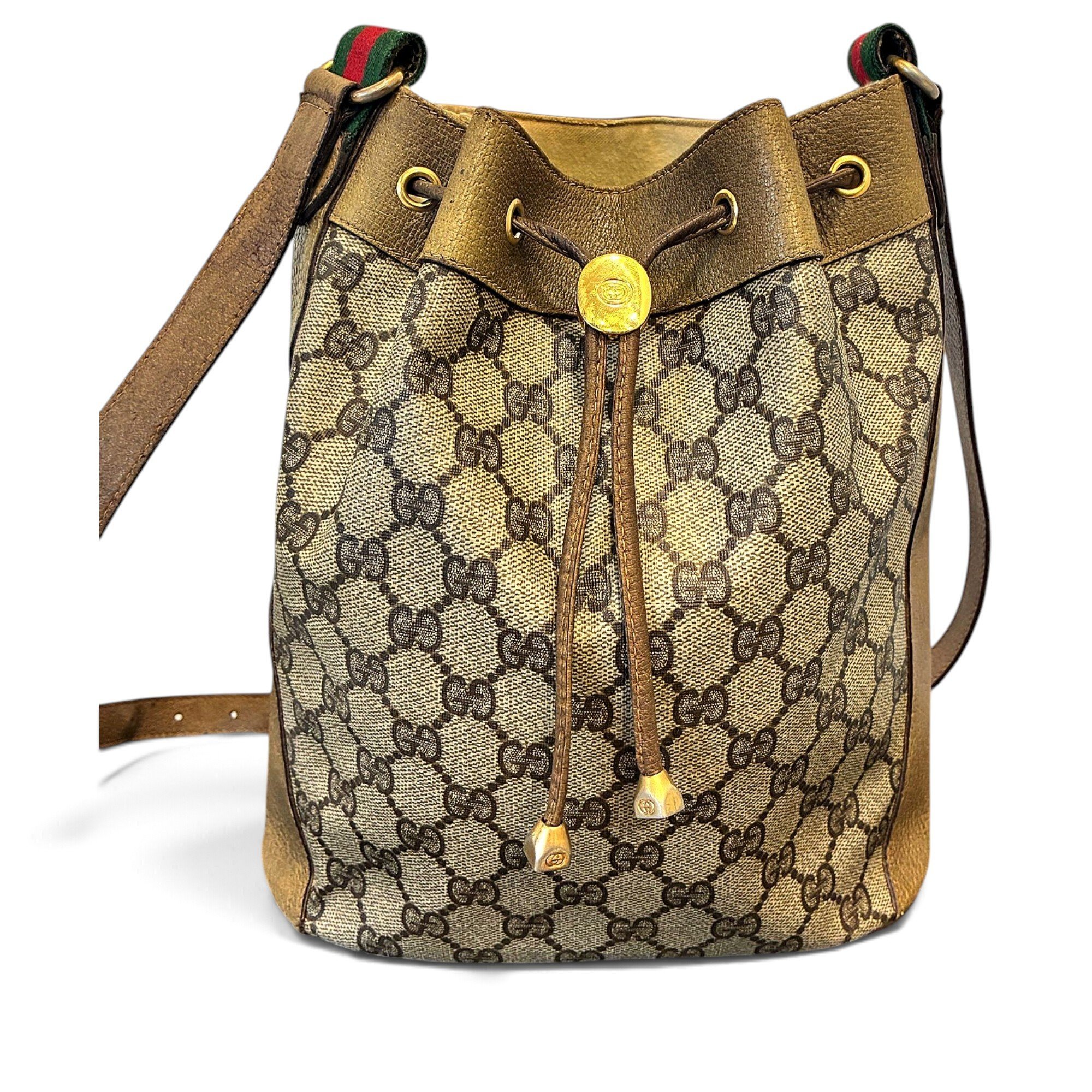 Ophidia Bucket leather handbag