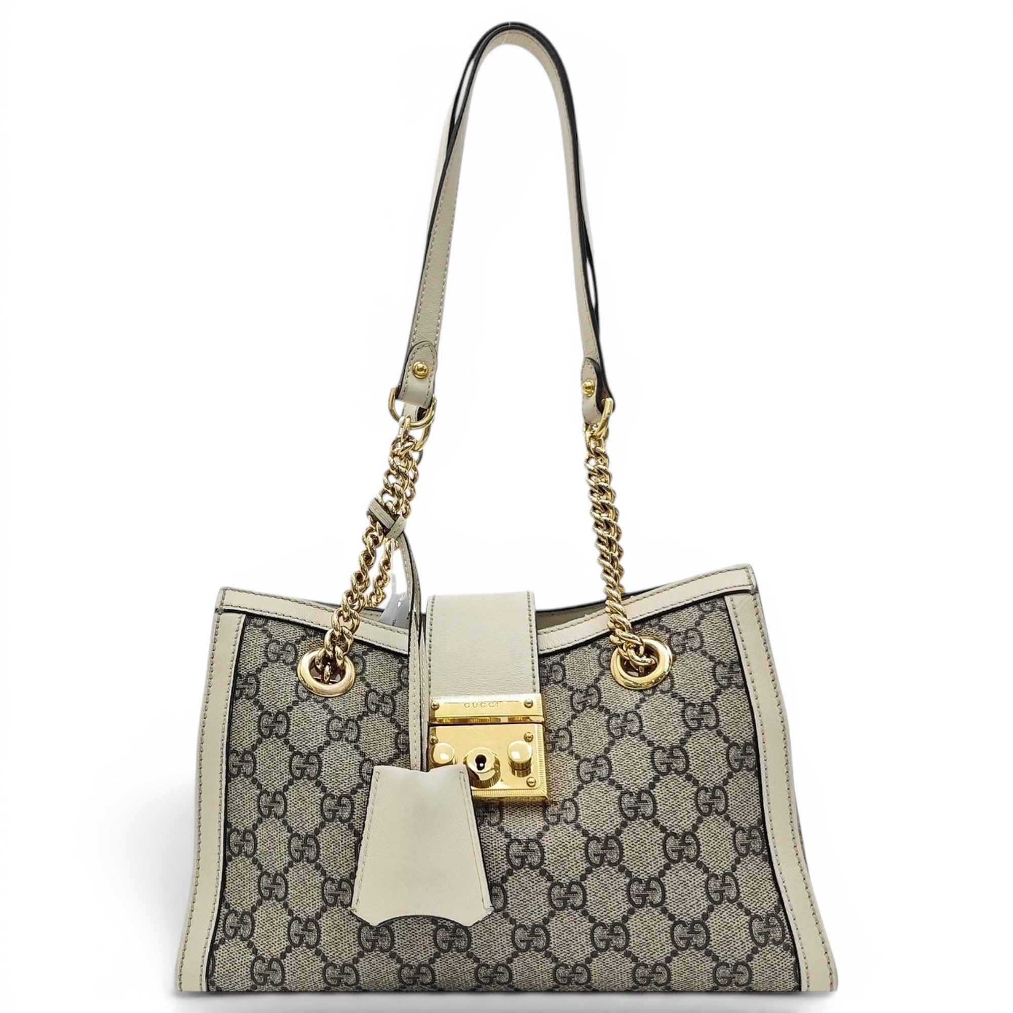 Padlock leather handbag