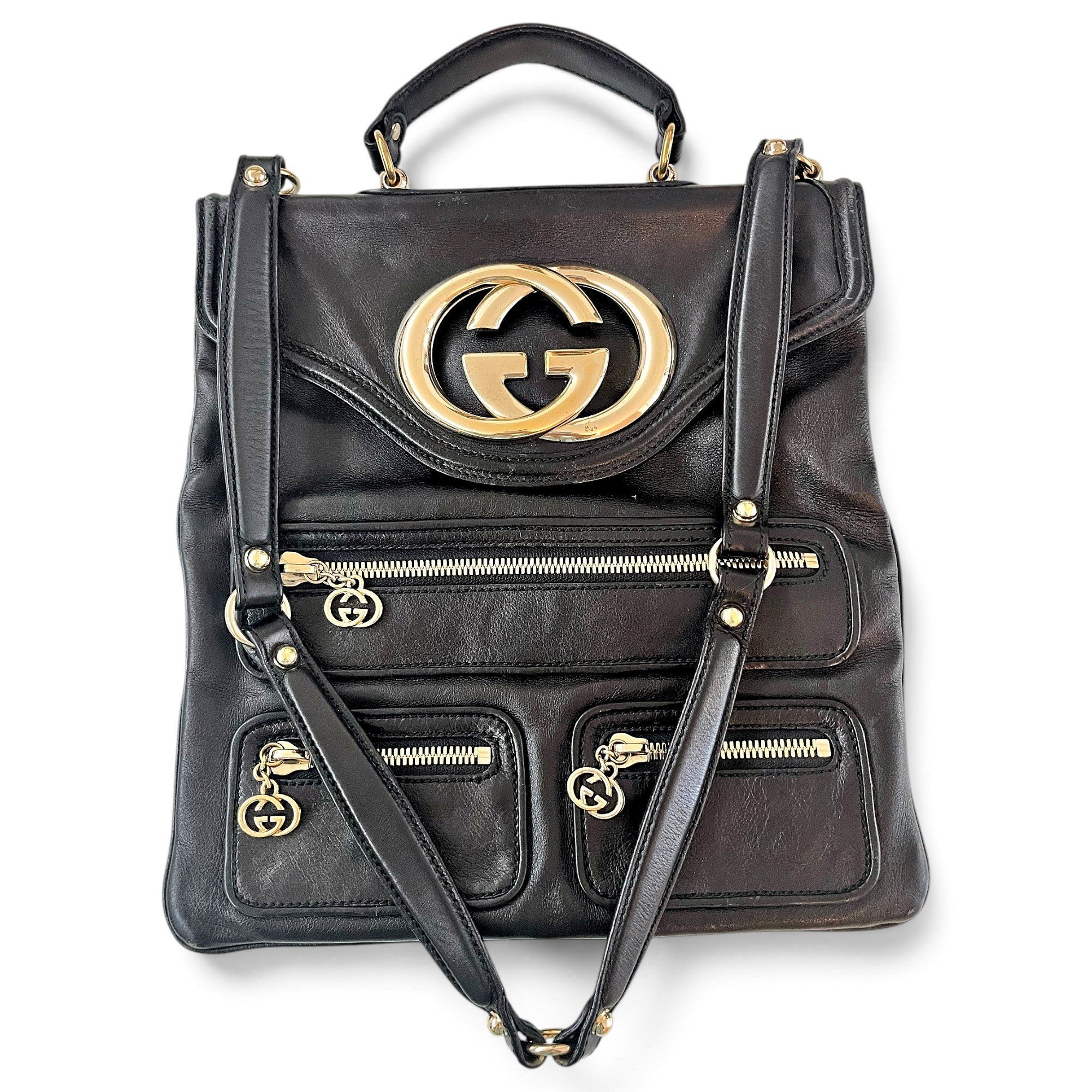 GG Running leather backpack