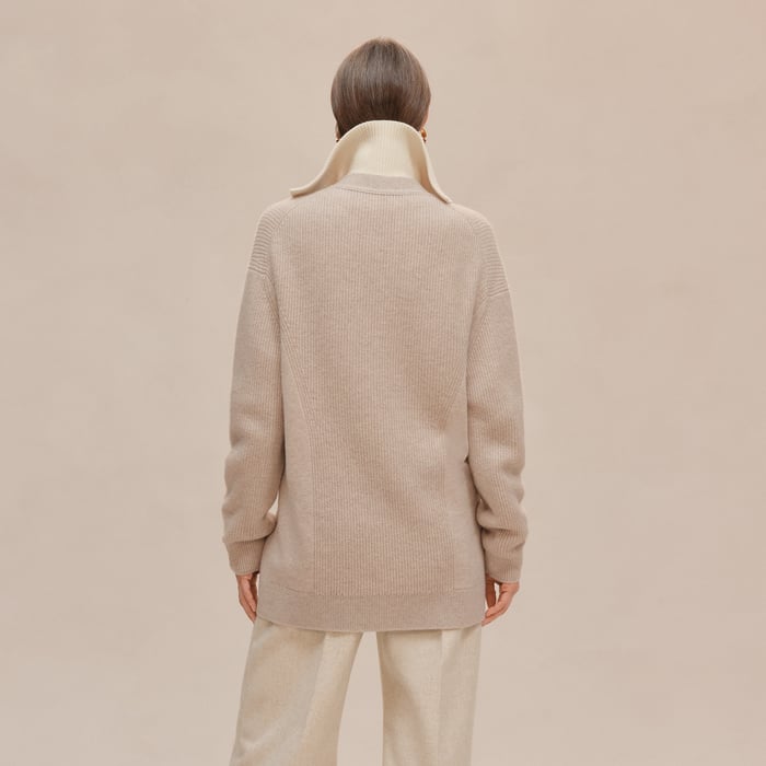 Beige Naturel Long Cardigan