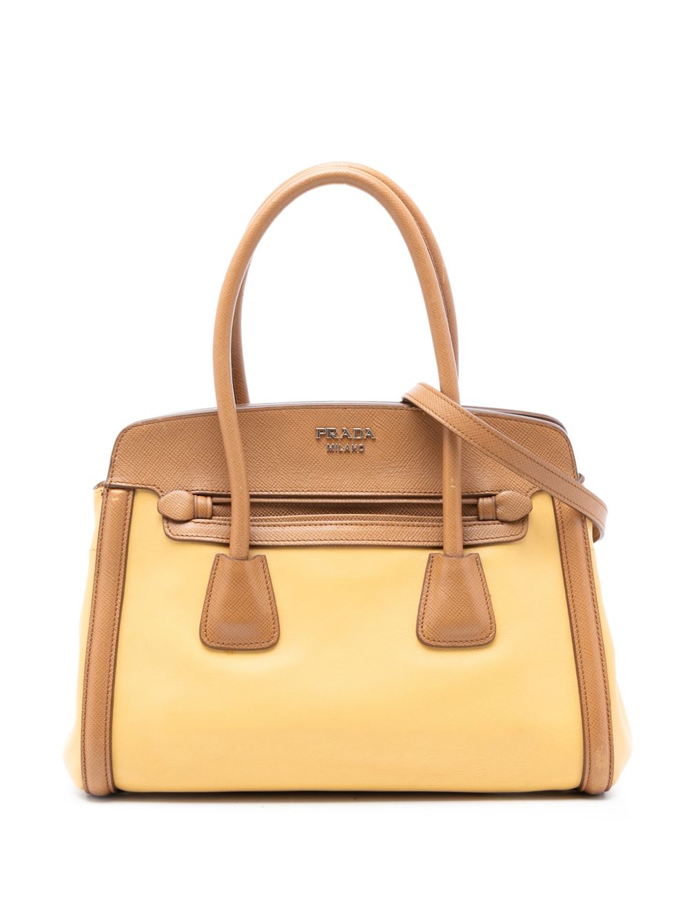 Prada 2010-2026 Bicolor Saffiano Cuir Trimmed Leather satchel