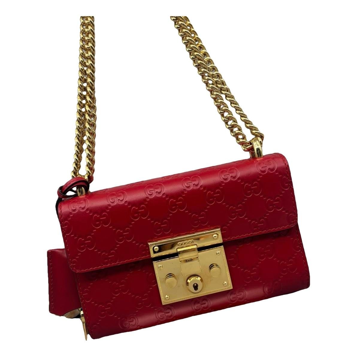 Padlock leather handbag