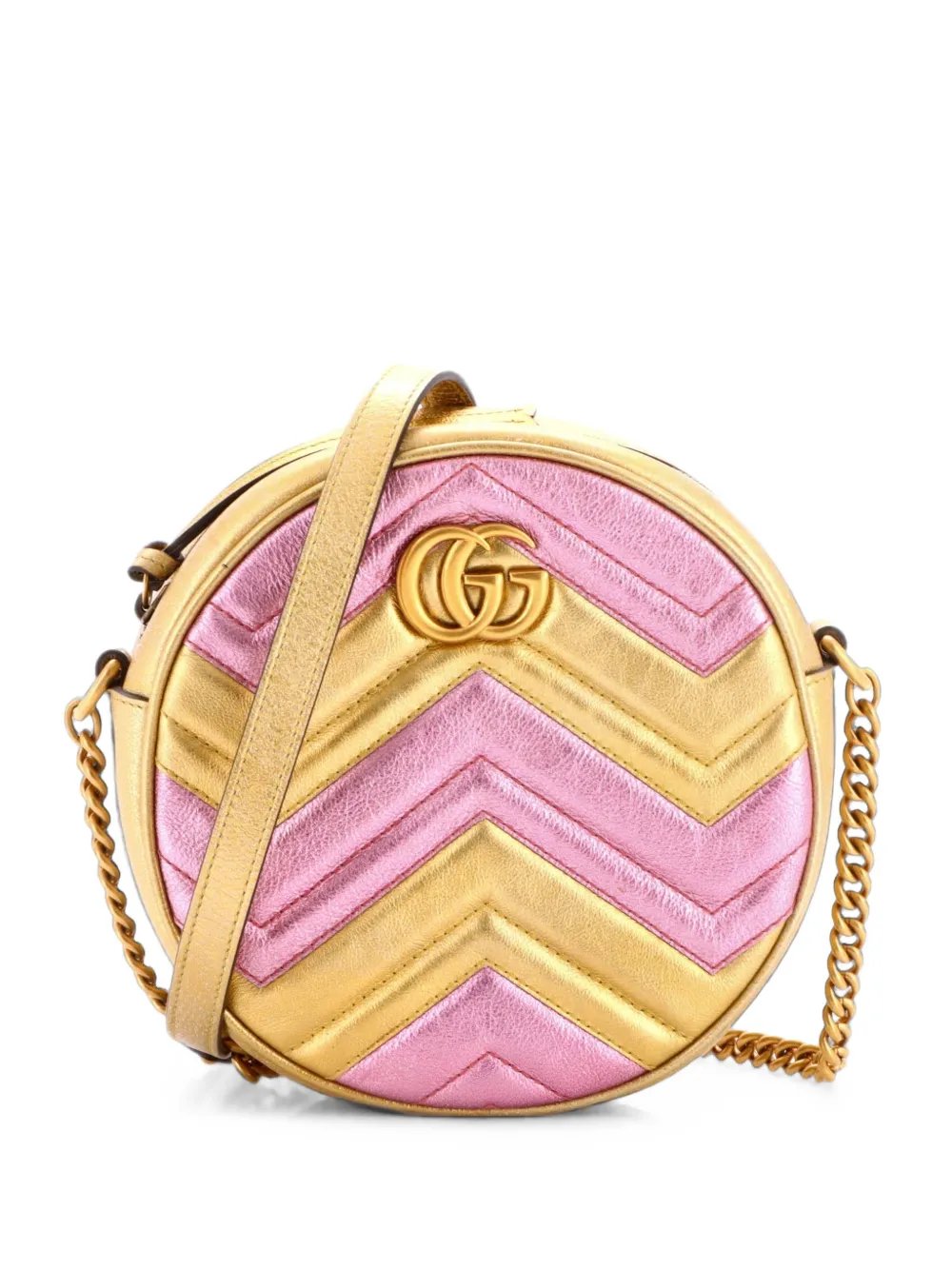 GG Marmont Round Shoulder Bag Matelasse Leather Mini crossbody bag