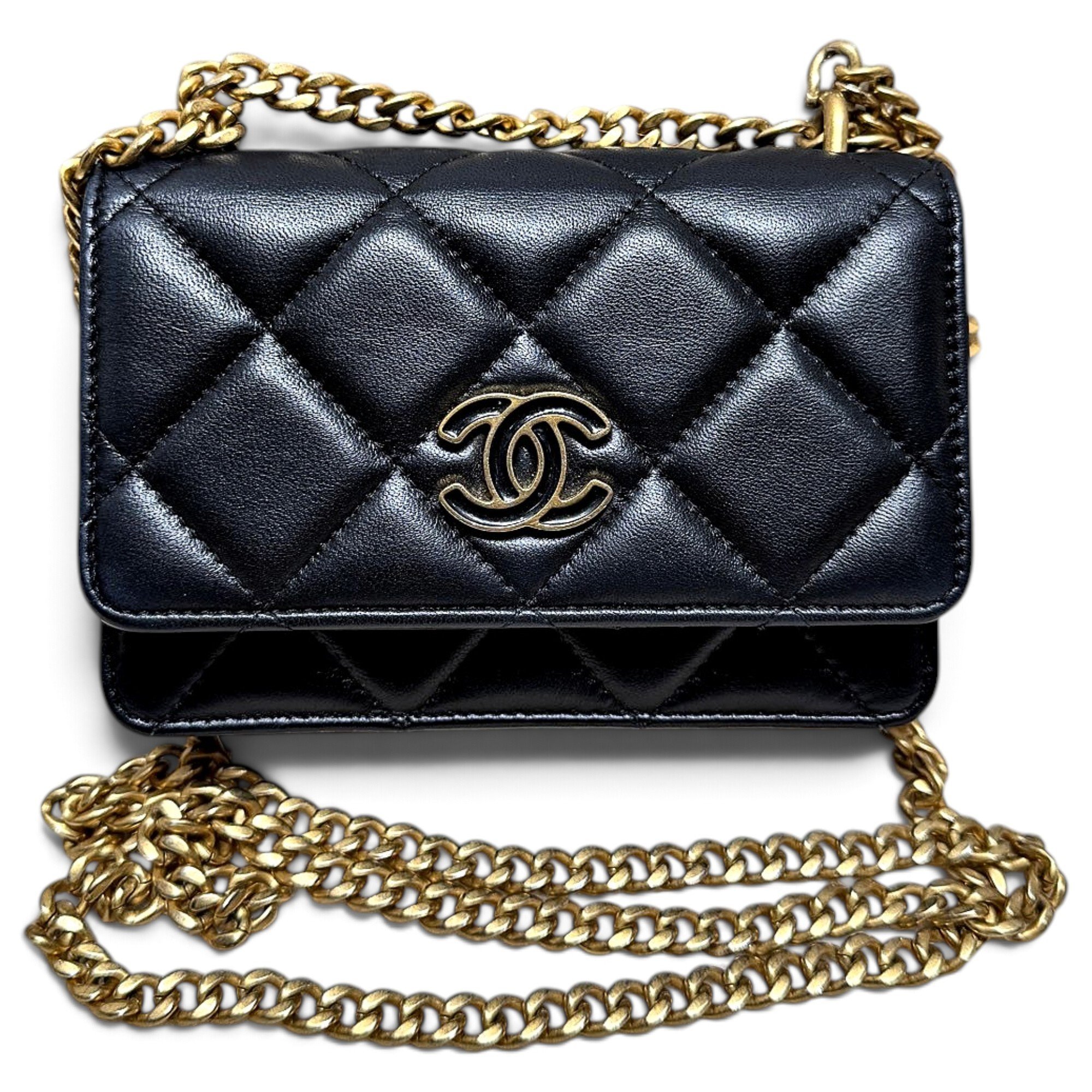 Trendy CC leather crossbody bag
