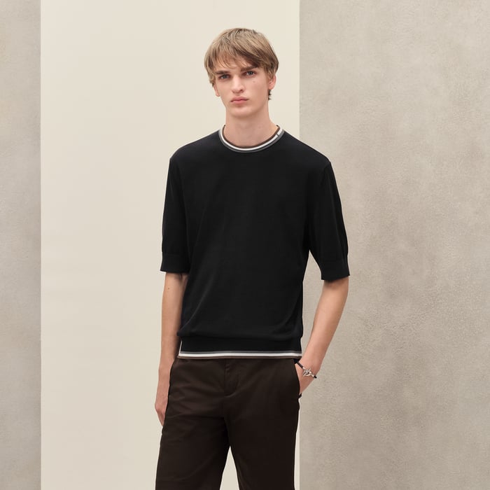 Noir "Rayures & Twist" Crewneck Sweater