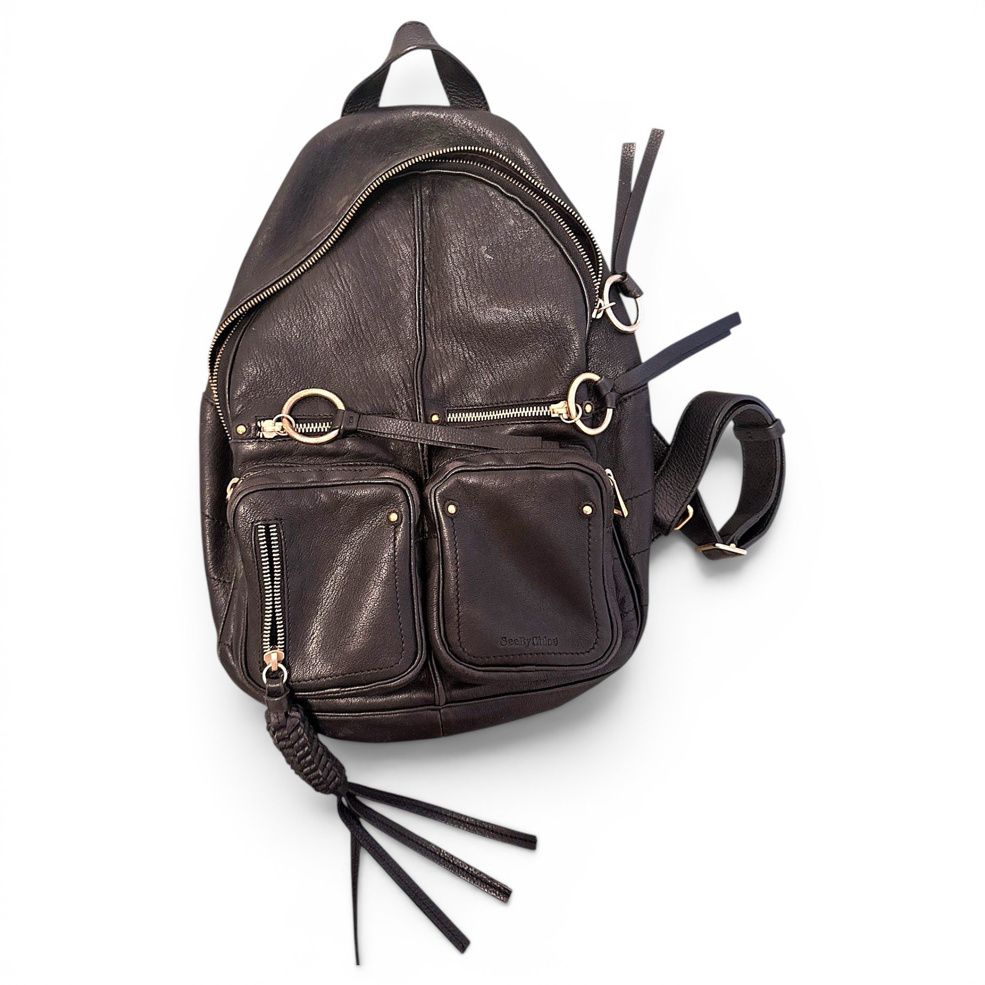 Leather backpack