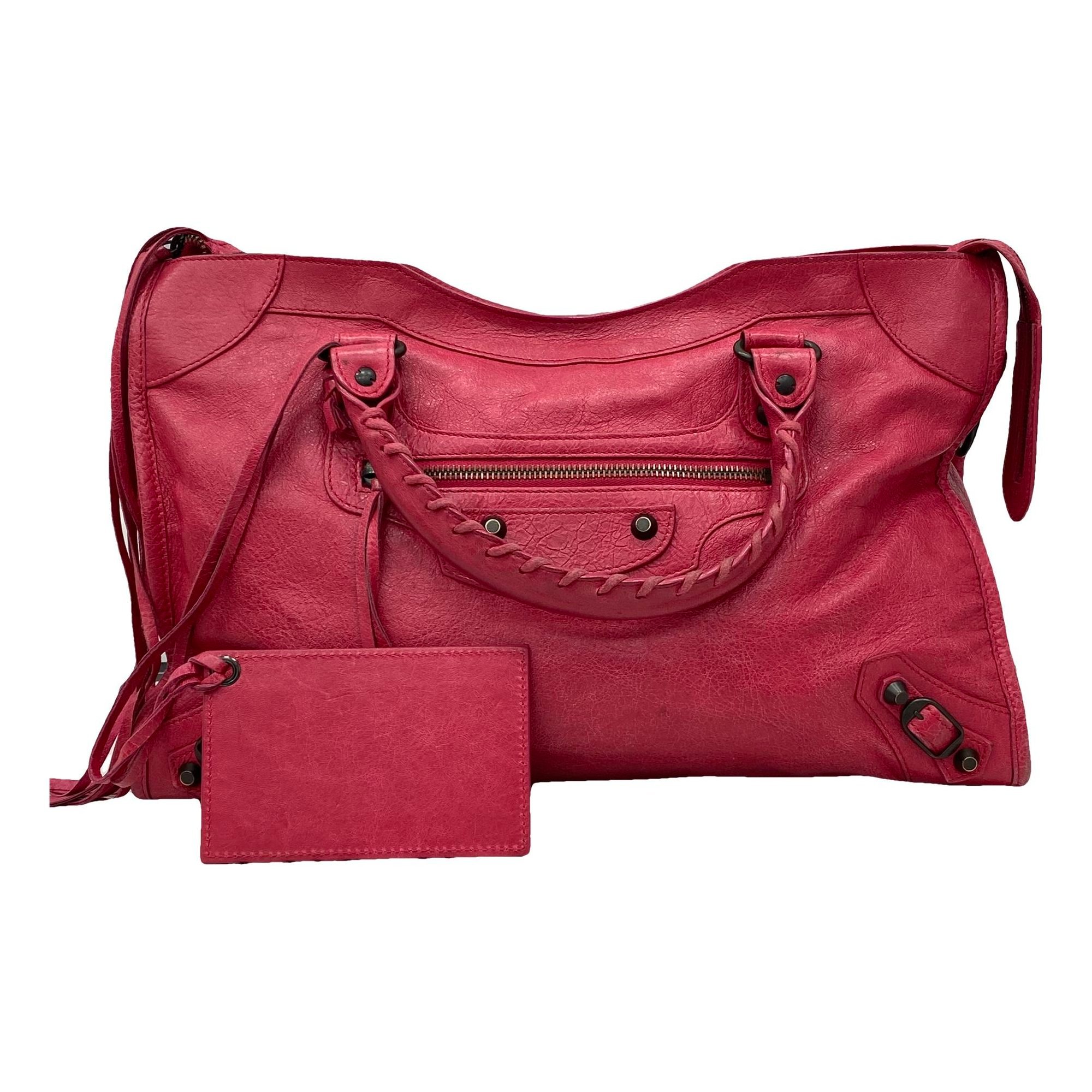 City leather handbag