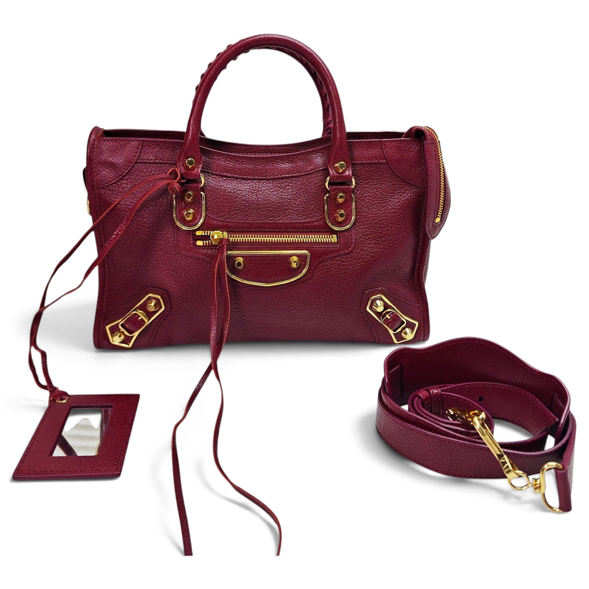 City leather handbag