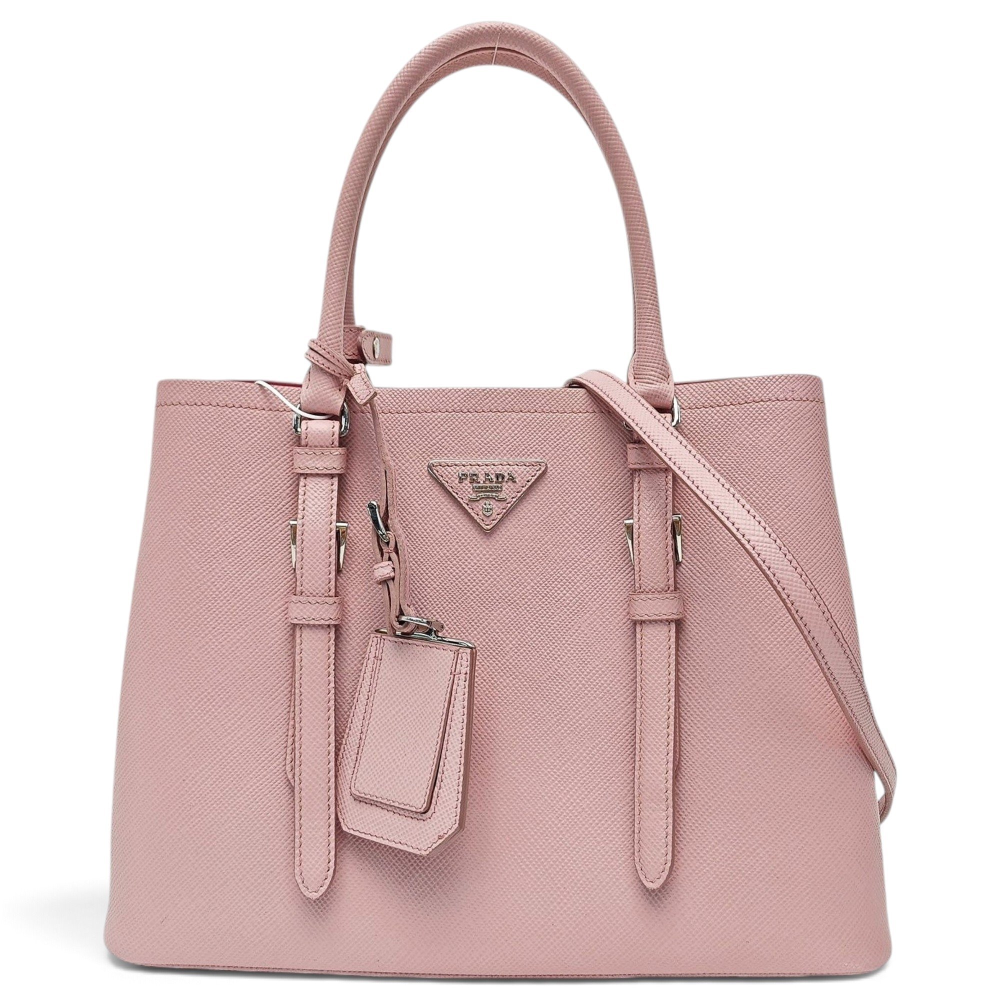 Double leather handbag