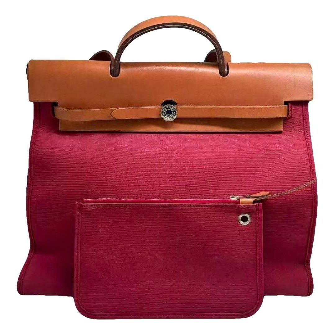 Hermes Herbag leather handbag