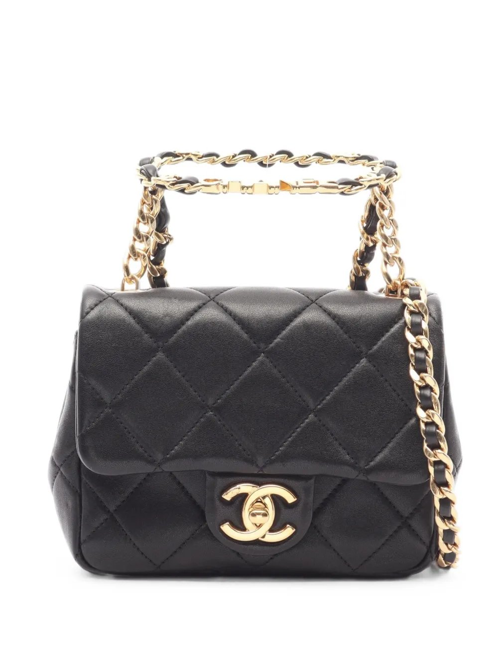 mini matelassé top-handle shoulder bag