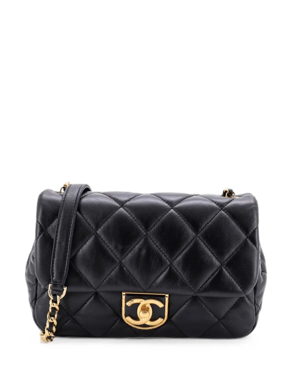 Quilt Metal Edge CC Flap Bag Quilted Lambskin Small crossbody bag