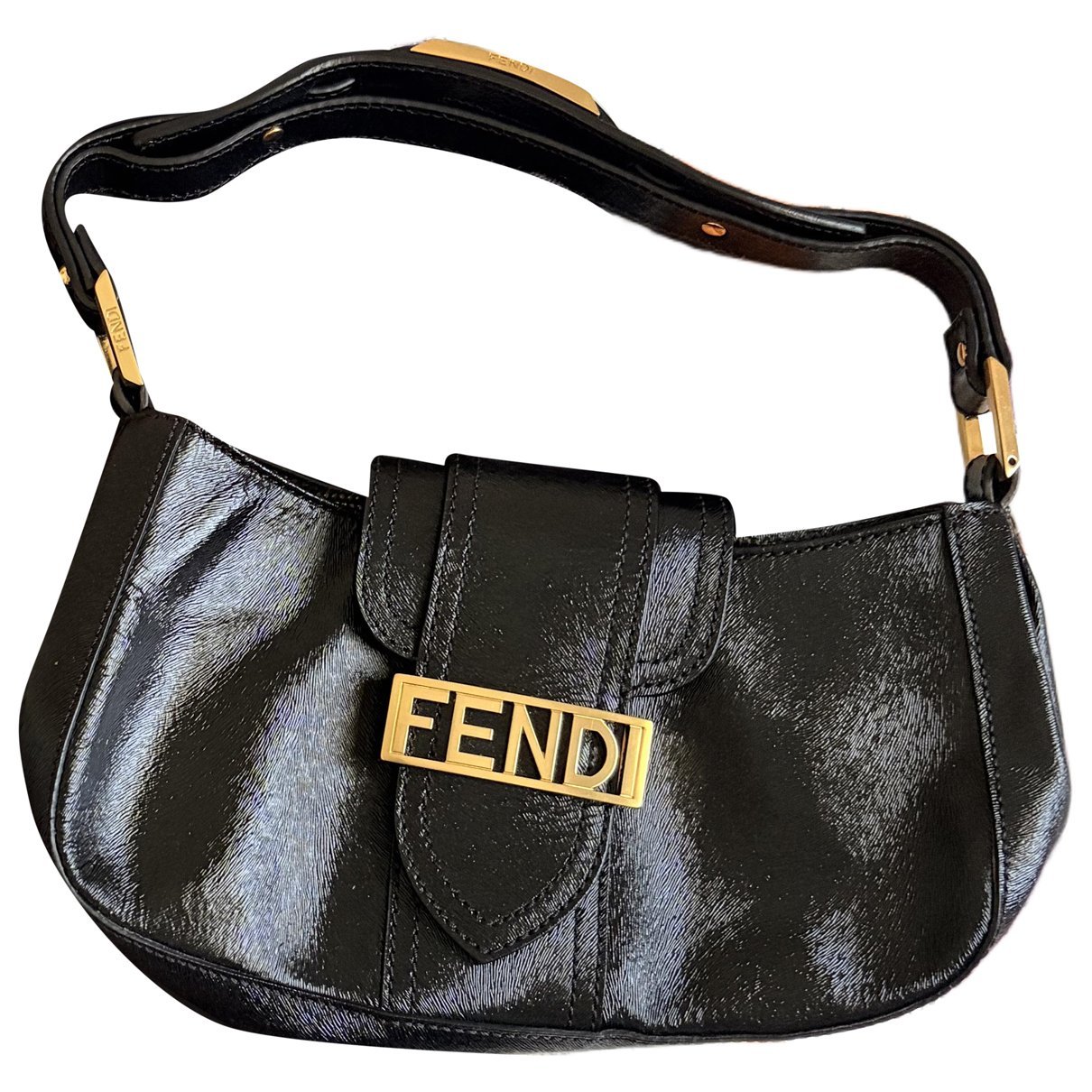 Baguette pony-style calfskin clutch bag