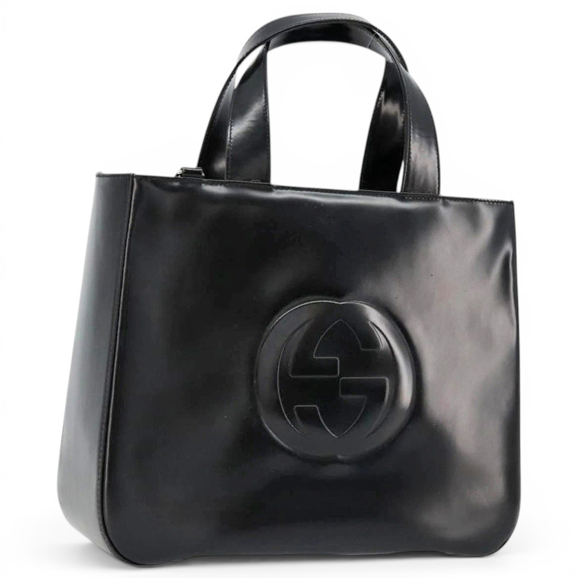 Patent leather handbag