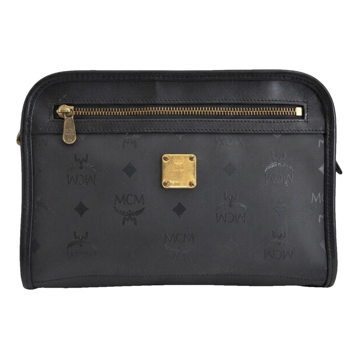 Leather clutch bag