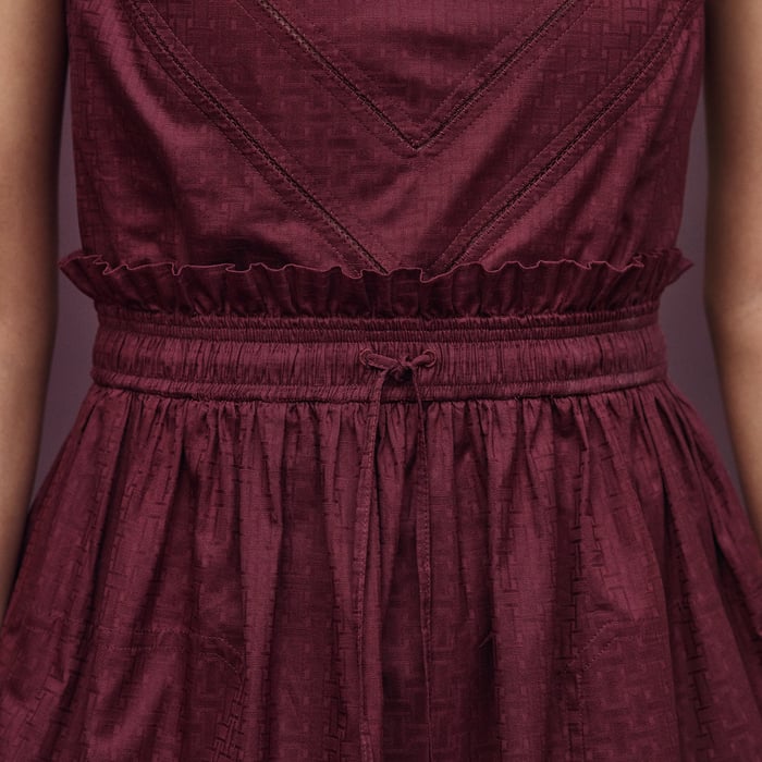 Rouge Bordeaux "Mosaique" Pouch Dress