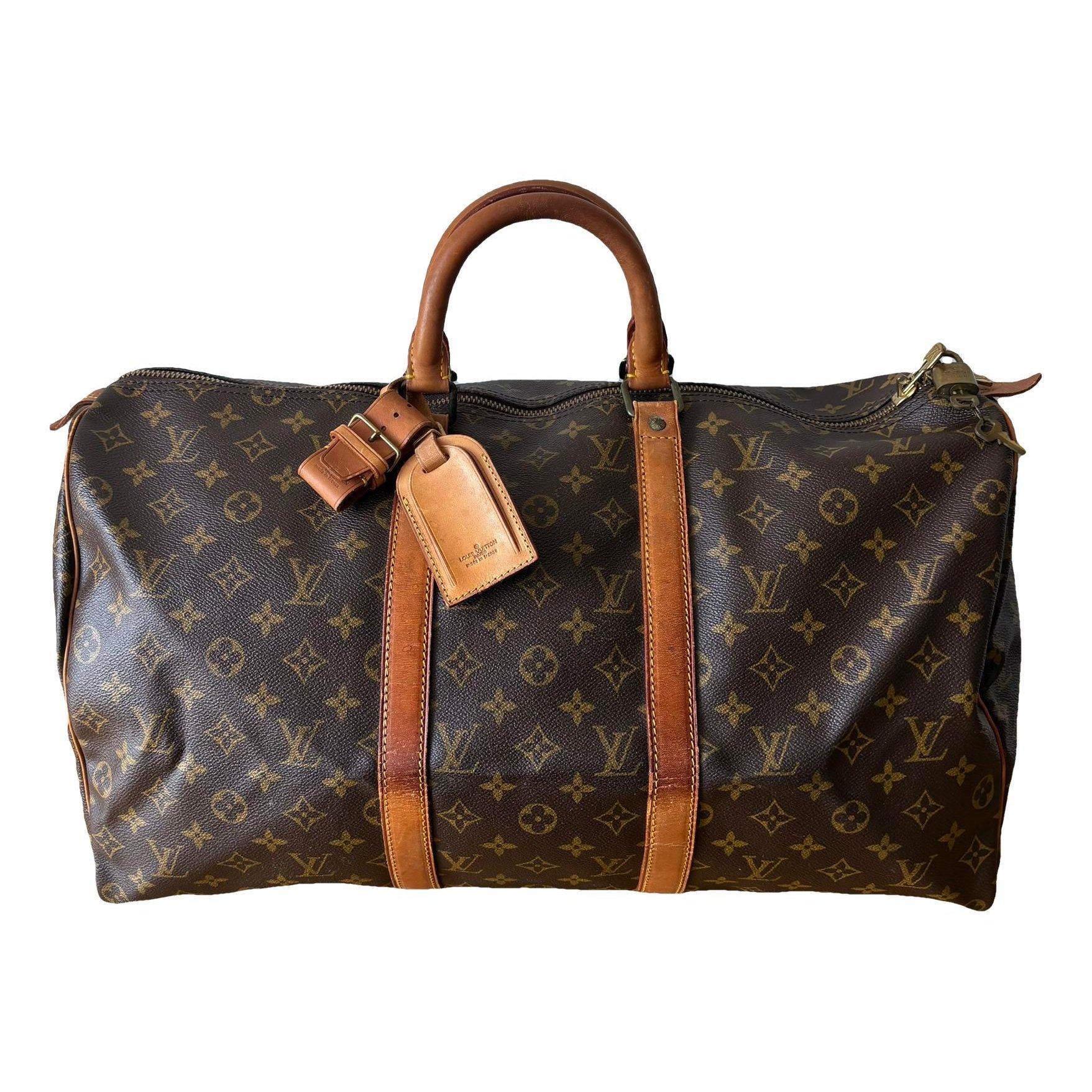 Keepall leather travel bag
